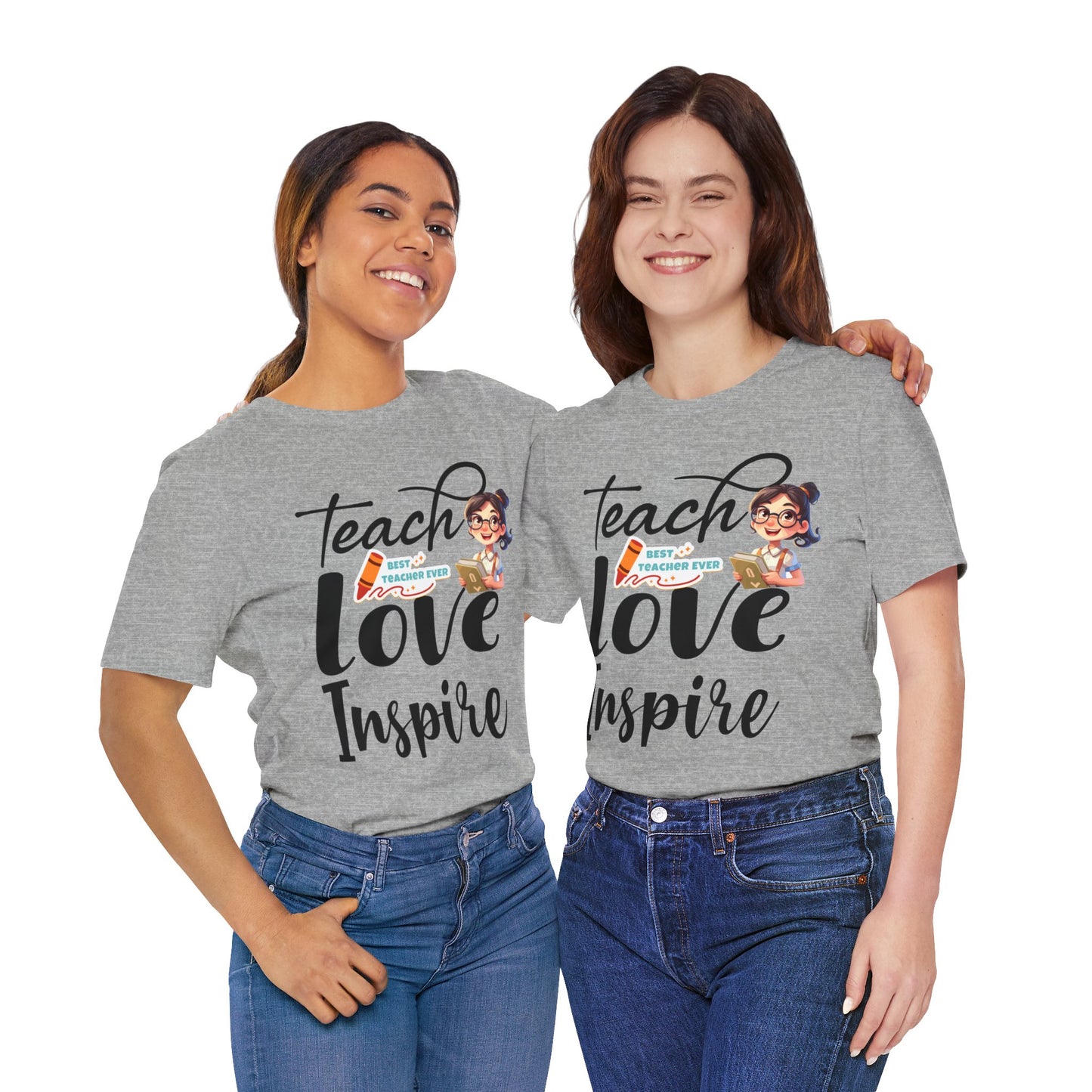 Teach Love Inspire T-shirt, Hello Teacher T-Shirt, Back To School T-Shirt, Teach Love Inspire Teacher Shirt, Teacher Back To school unisex jersey short sleeve.First Day Vibes T-Shirt.