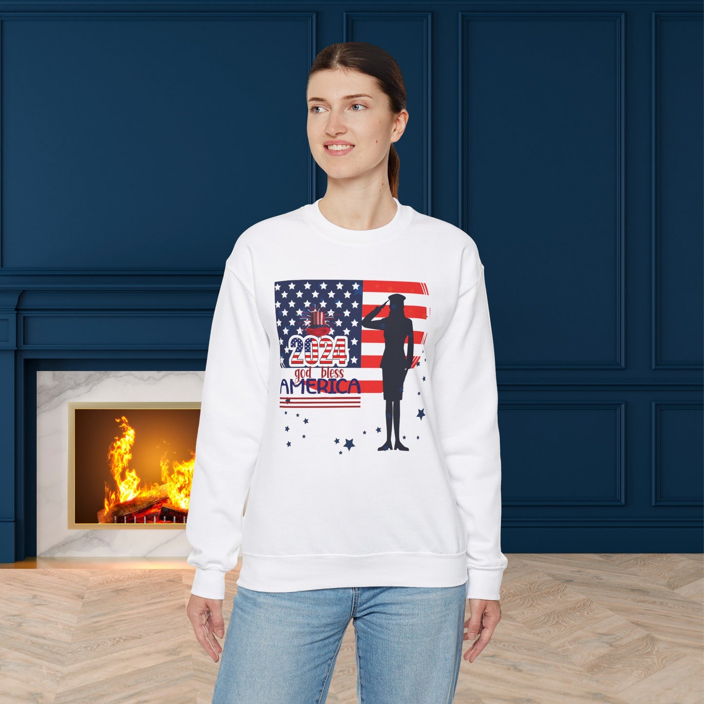 Happy 4th Of July Sweatshirt, God Bless America Sweatshirt, Fourth of July unisex heavy blend crewneck sweatshirt.