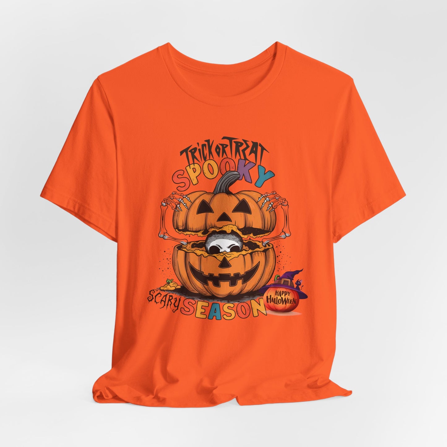 Spooky Scary Season T-shirt, Happy Halloween Skeleton T-shirt, Happy Halloween T-shirt, Trick Or Treat T-shirt, Halloween T-shirt, Cool Halloween T-shirt, Spooky T-shirt,