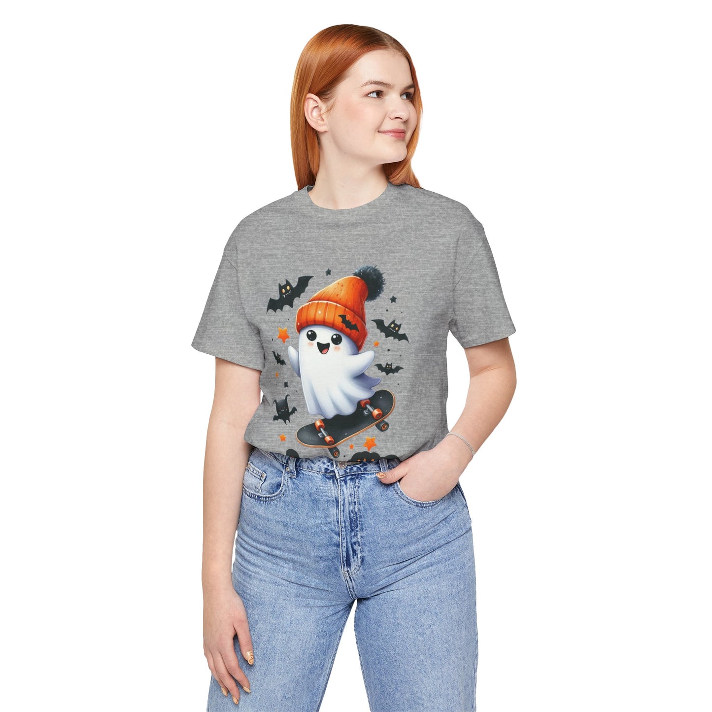 Stay Positive Cute Ghost T-shirt, Happy Halloween Skeleton T-shirt, Happy Halloween T-shirt, Trick Or Treat T-shirt, Halloween T-shirt, Cool Halloween T-shirt, Spooky T-shirt,