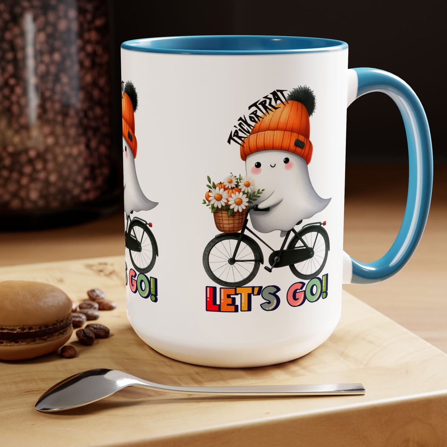 Happy Halloween Coffee Mug, Let's Go Halloween Coffee Mug, Trick or Treat Halloween Coffee Mug, Cute Ghost Coffee Mug, Spooky Season Halloween Coffee Mug.