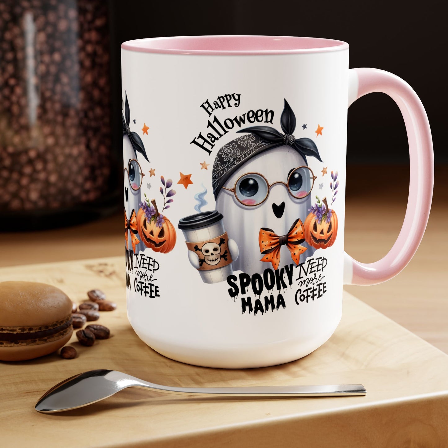 Spooky Mama Halloween Coffee Mug, Let's Go Halloween Coffee Mug, Trick or Treat Halloween Coffee Mug, Cute Ghost Coffee Mug, Spooky Season Halloween Coffee Mug.