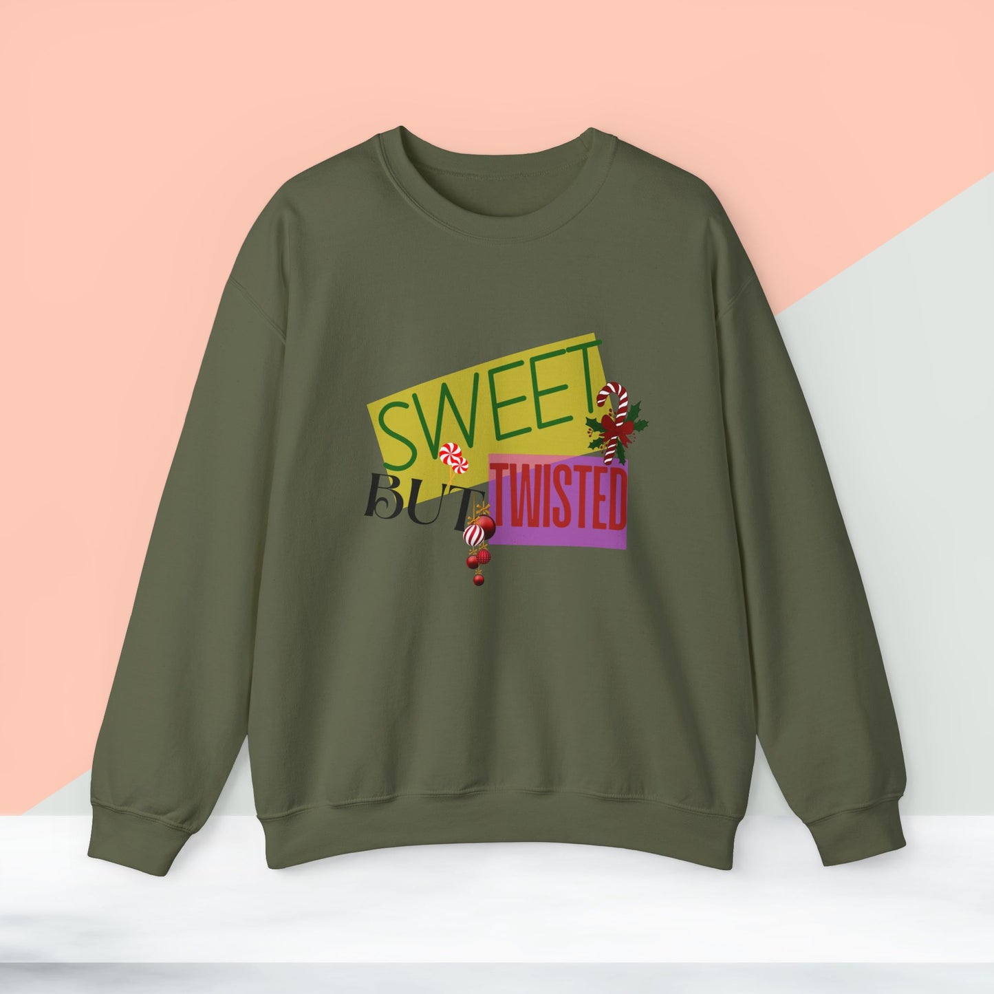 Sweet But Twisted Sweatshirt - Unisex Heavy Blend, Merry Christmas, Festive, Christmas Gift, Crewneck, merry Christmas Sweatshirt, Christmas Sweatshirt Christmas Gift, Festive Sweatshirt.