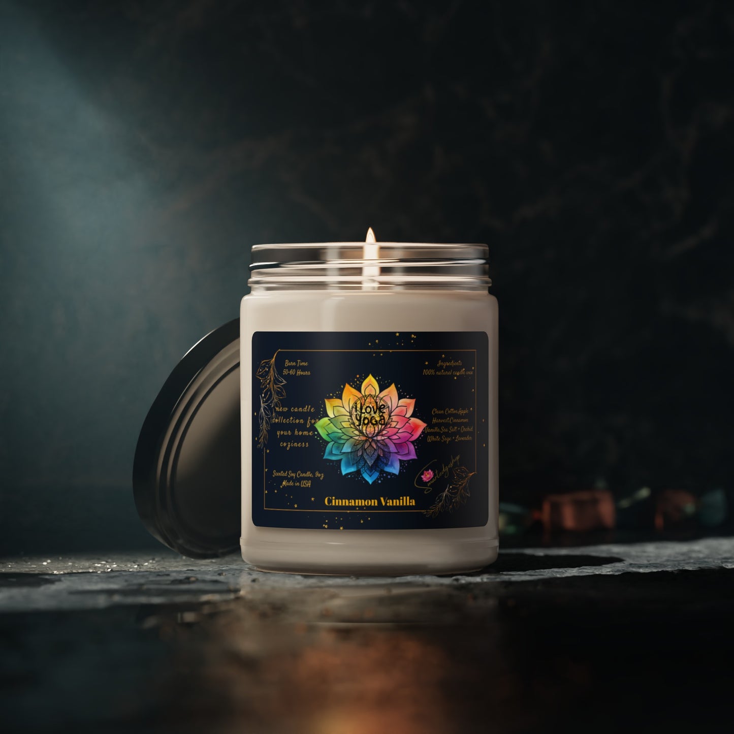 I Love Yoga Scented Soy Candle, 9oz,Yoga , CuteCandle, Mindful Gift, Yoga lovers candle, Yoga Instructor Gift, Gift For Yoga lovers, Gift For Yogi.