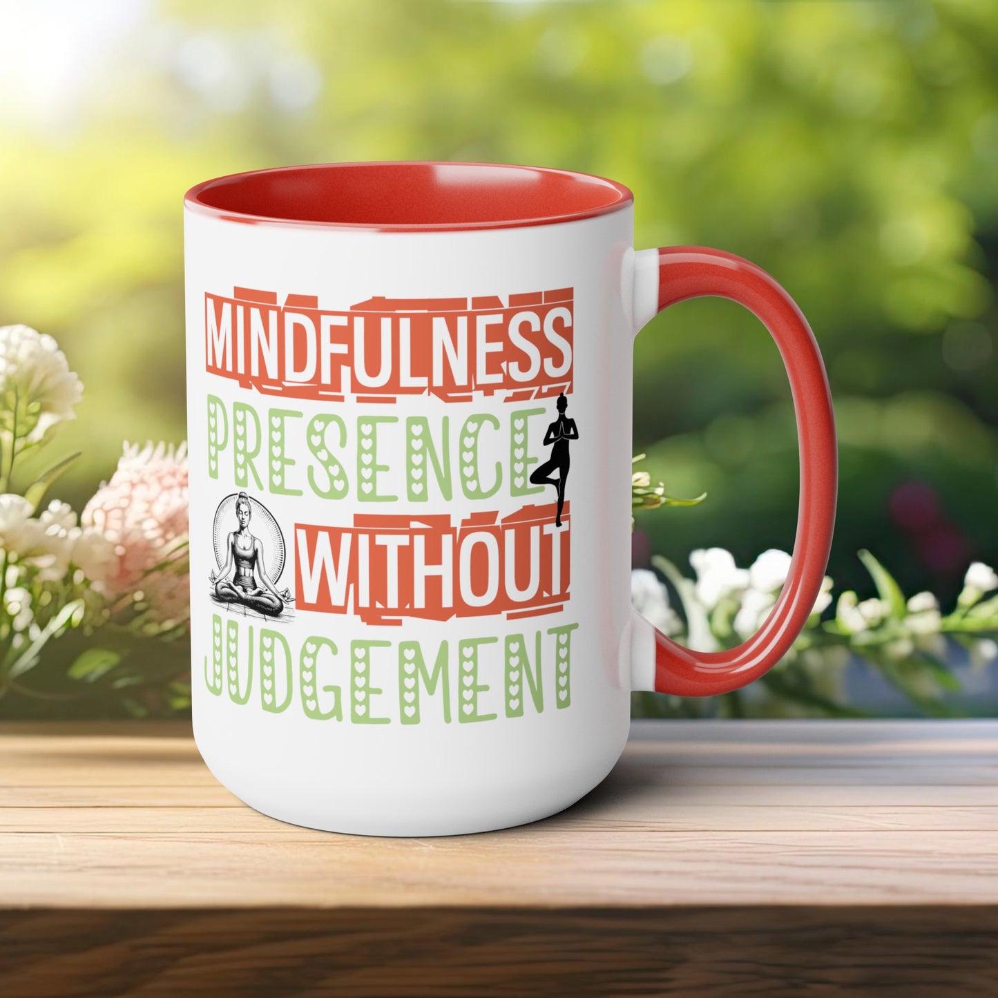 Mindfulness Presence Without Judgement Yoga Coffee Mug, Cute Yoga Coffee Mug, Yoga lovers Coffee Mug, Yoga Instructor Gift, Gift For Yoga lover, Gift For Yogi.