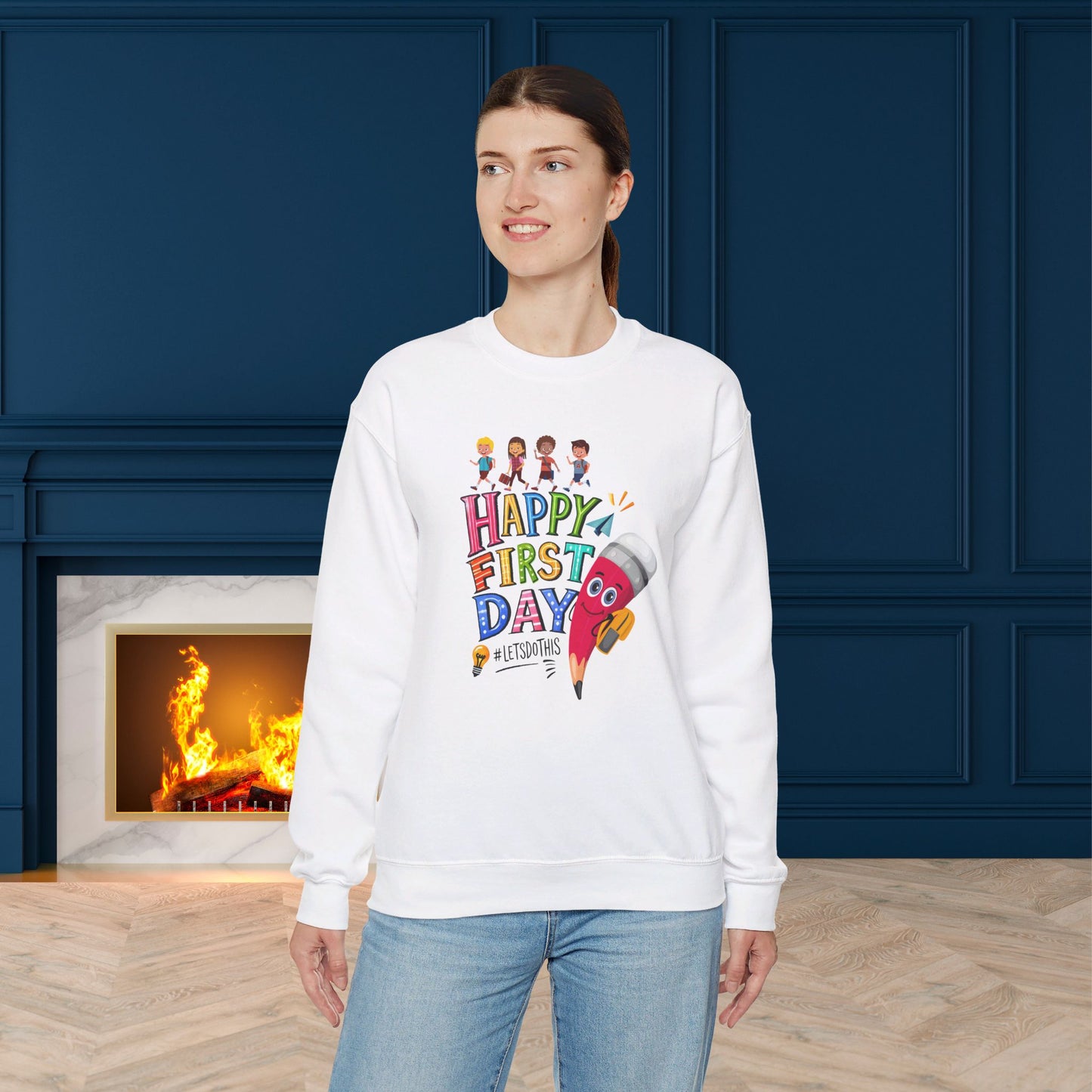 We Love Teachers Sweatshirt, Back To school unisex heavy blend crewneck sweatshirt, Teacher Back To school Sweatshirt. First Day Vibes Sweatshirt.