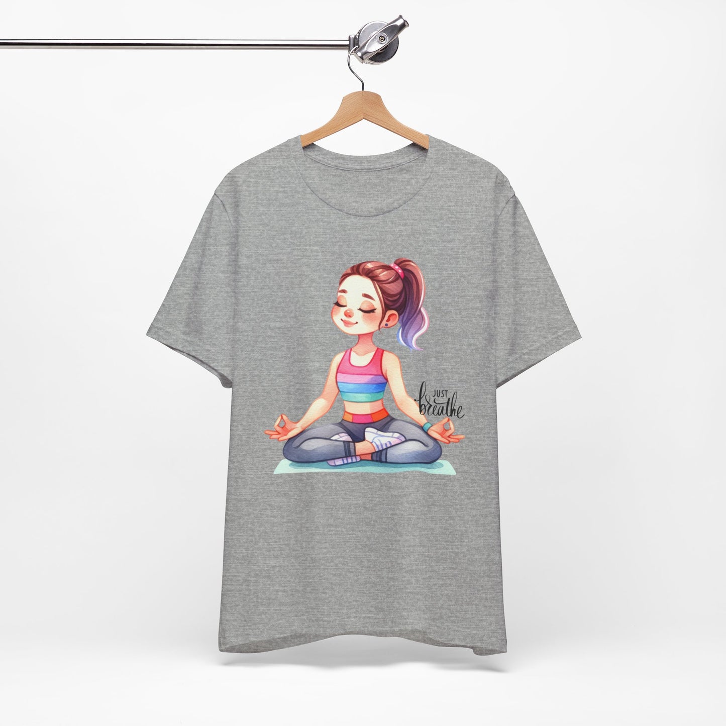 Just Breathe Yoga T-Shirt, Cute Yoga workout Shirt, Yoga lovers T-shirt, Yoga Instructor Gift, Gym shirt, Gift For Yoga lover, Gift For Yogi.