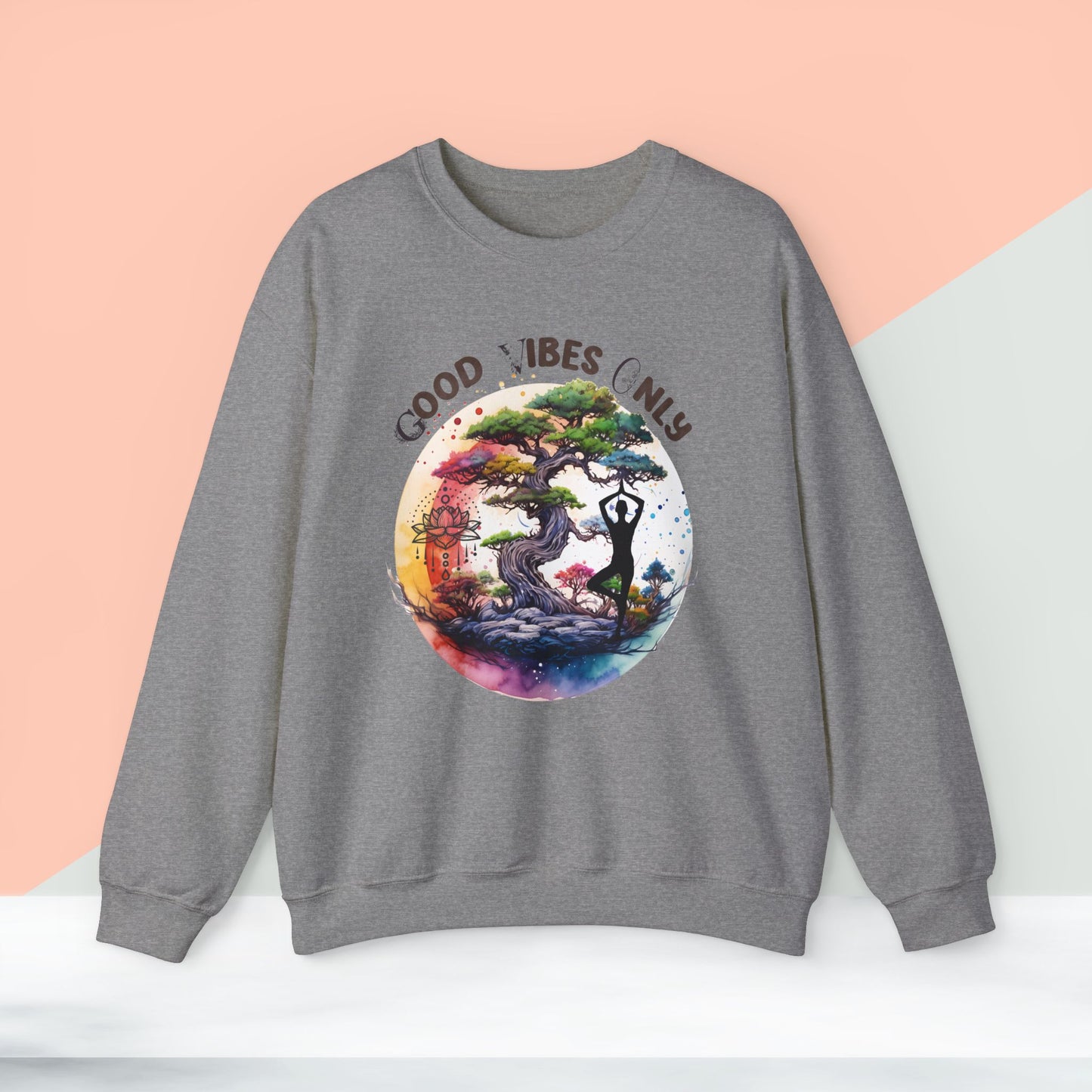 Good Vibes Only Yoga unisex heavy blend crewneck sweatshirt,Yoga workout Sweatshirt,Yoga lovers Sweatshirt, Yoga Instructor Gift, Gym Sweatshirt, Gift For Yoga lovers, Gift For Yogi.