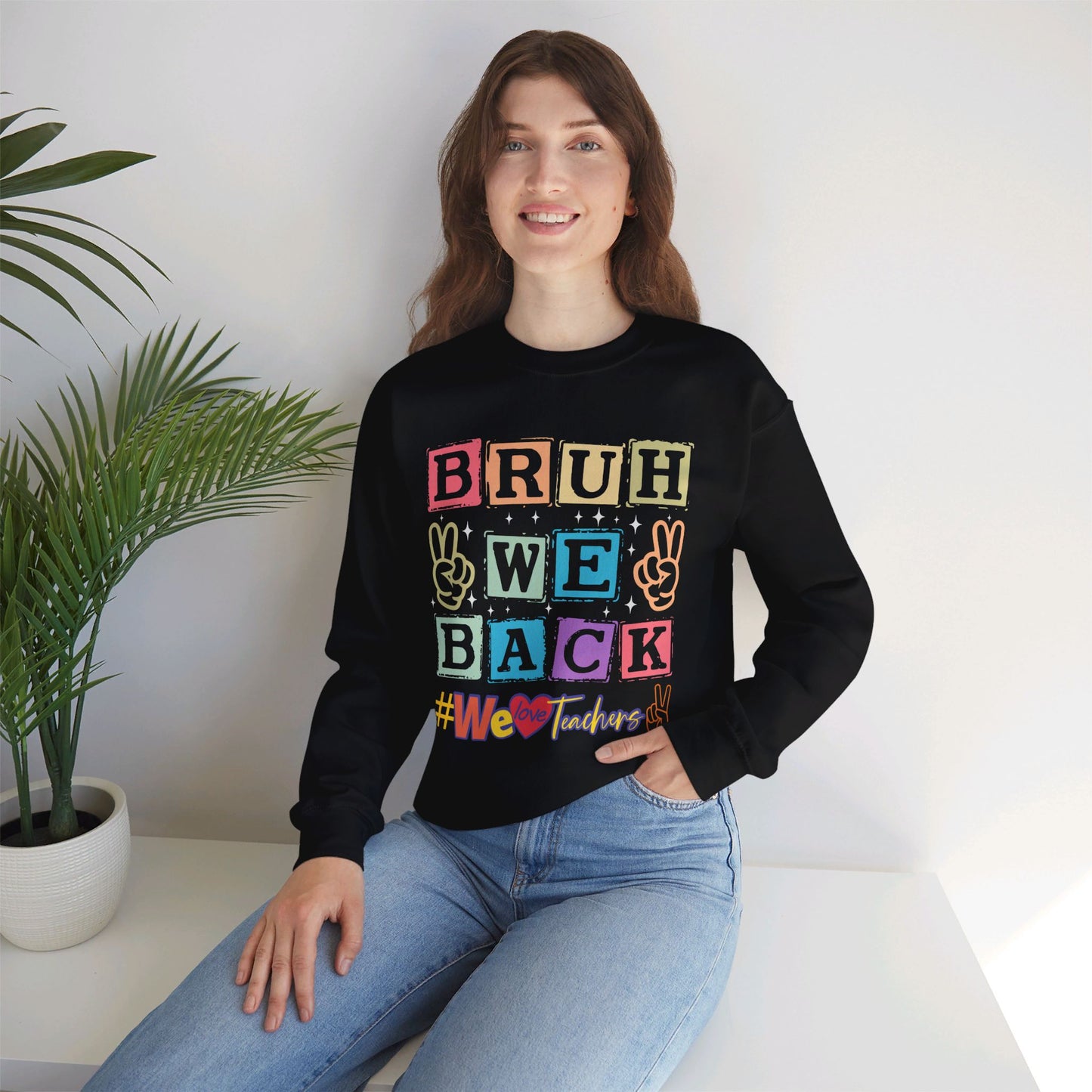 Back To school unisex heavy blend crewneck sweatshirt, We Love Teachers Sweatshirt,Teacher Back To school Sweatshirt. First Day Vibes Sweatshirt.