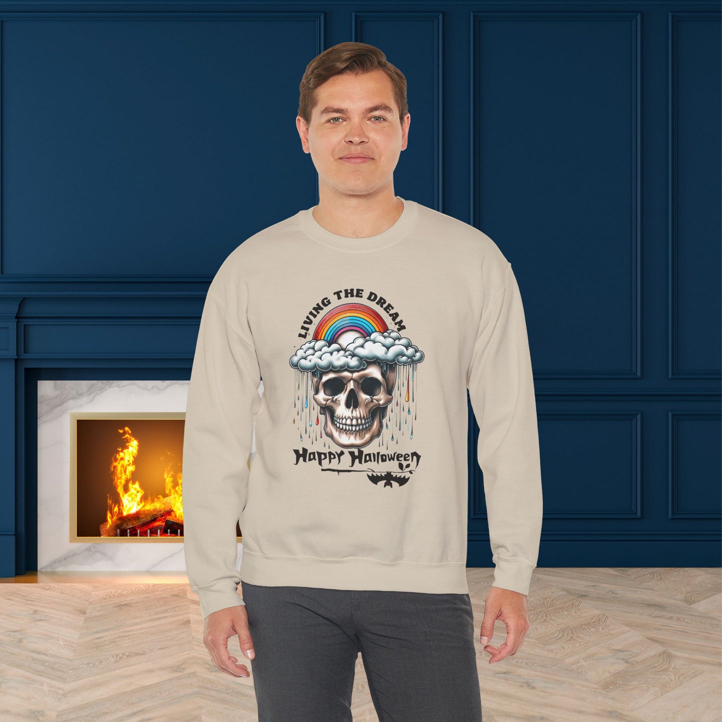 Halloween Sweatshirt, Happy Halloween Sweatshirt - Unisex Heavy Blend Crewneck, Halloween Sweatshirt, Cute Spooky Ghost sweatshirt.