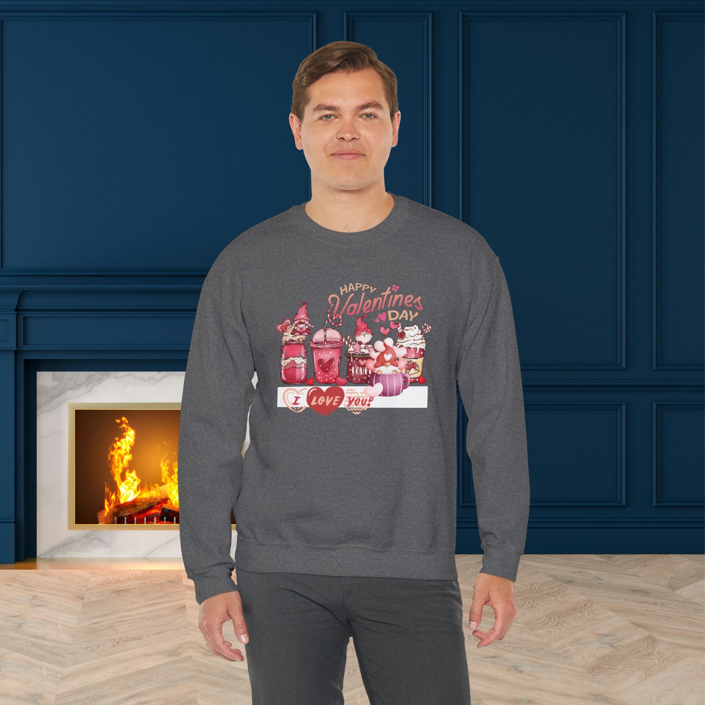 Happy valentines day Unisex Heavy Blend™ Crewneck Sweatshirt