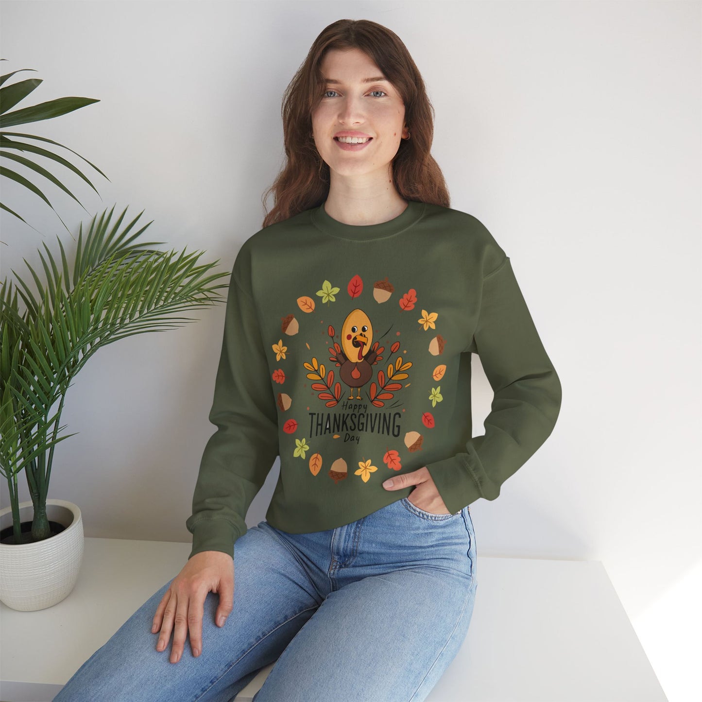HappyThanksgiving Sweatshirt - Unisex Heavy Blend, Happy Thanksgiving2024 Sweatshirt, Thanksgiving Gift, Festive Sweatshirt.