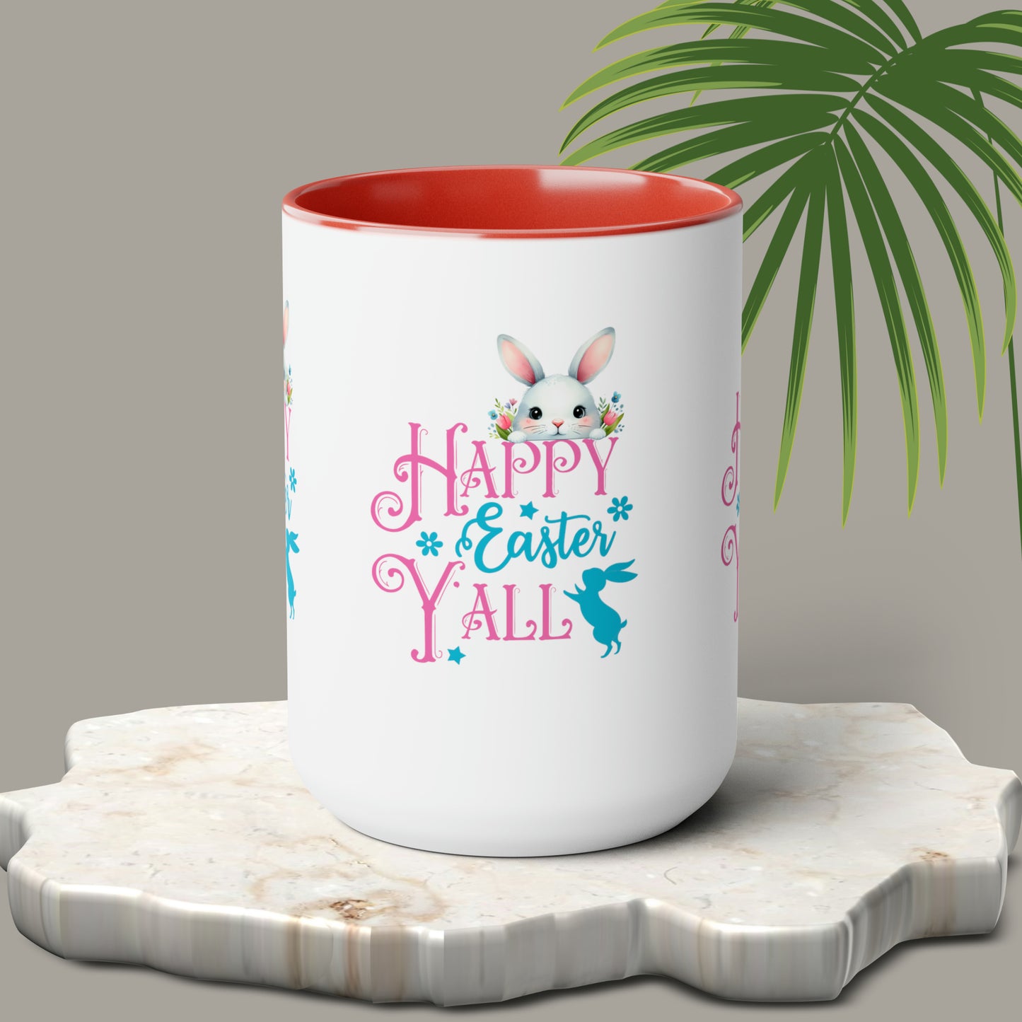 Happy Easter Two-Tone Coffee Mugs, 15oz