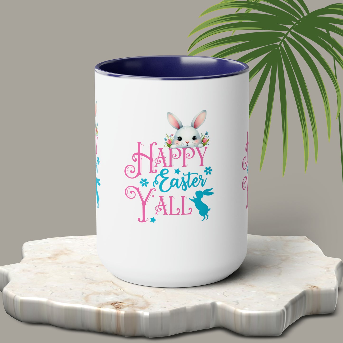 Happy Easter Two-Tone Coffee Mugs, 15oz