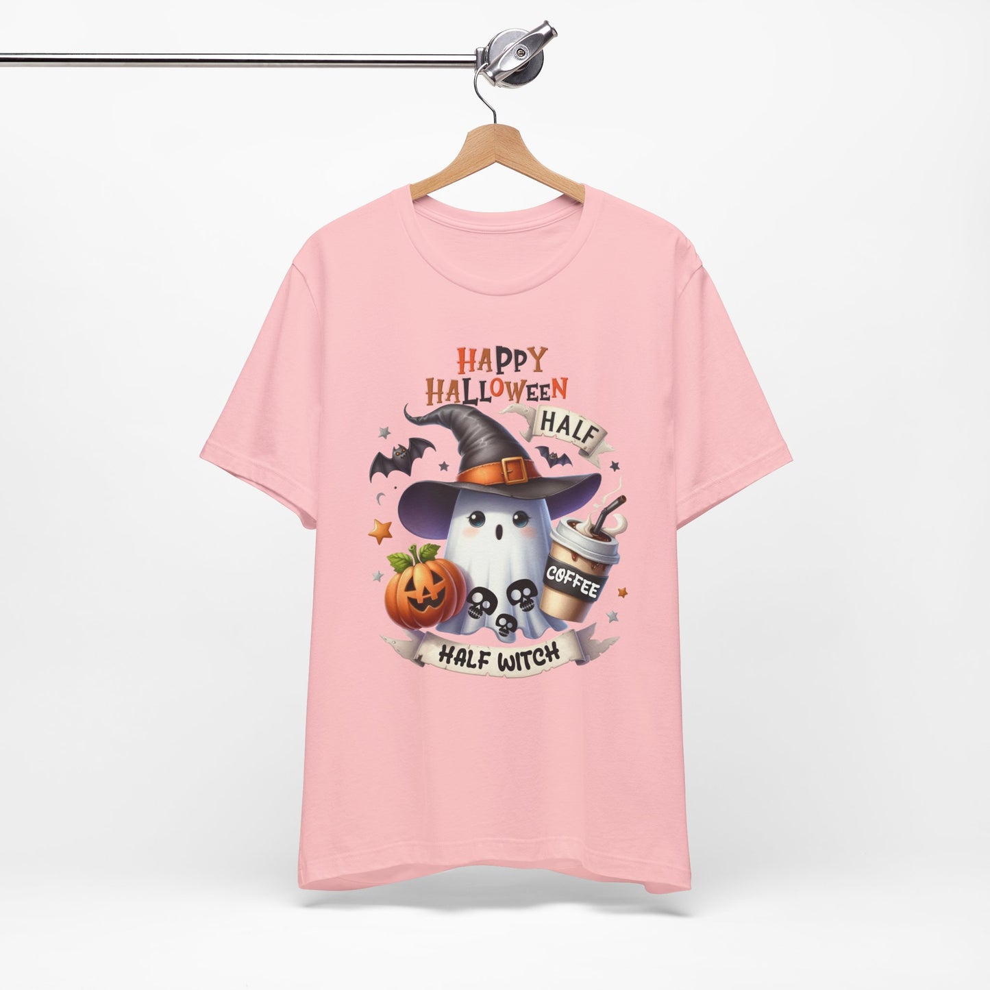 Half Coffee Half Witch T-shirt, Happy Halloween T-shirt, Trick Or Treat T-shirt, Halloween T-shirt, Cool Halloween T-shirt, Spooky T-shirt,