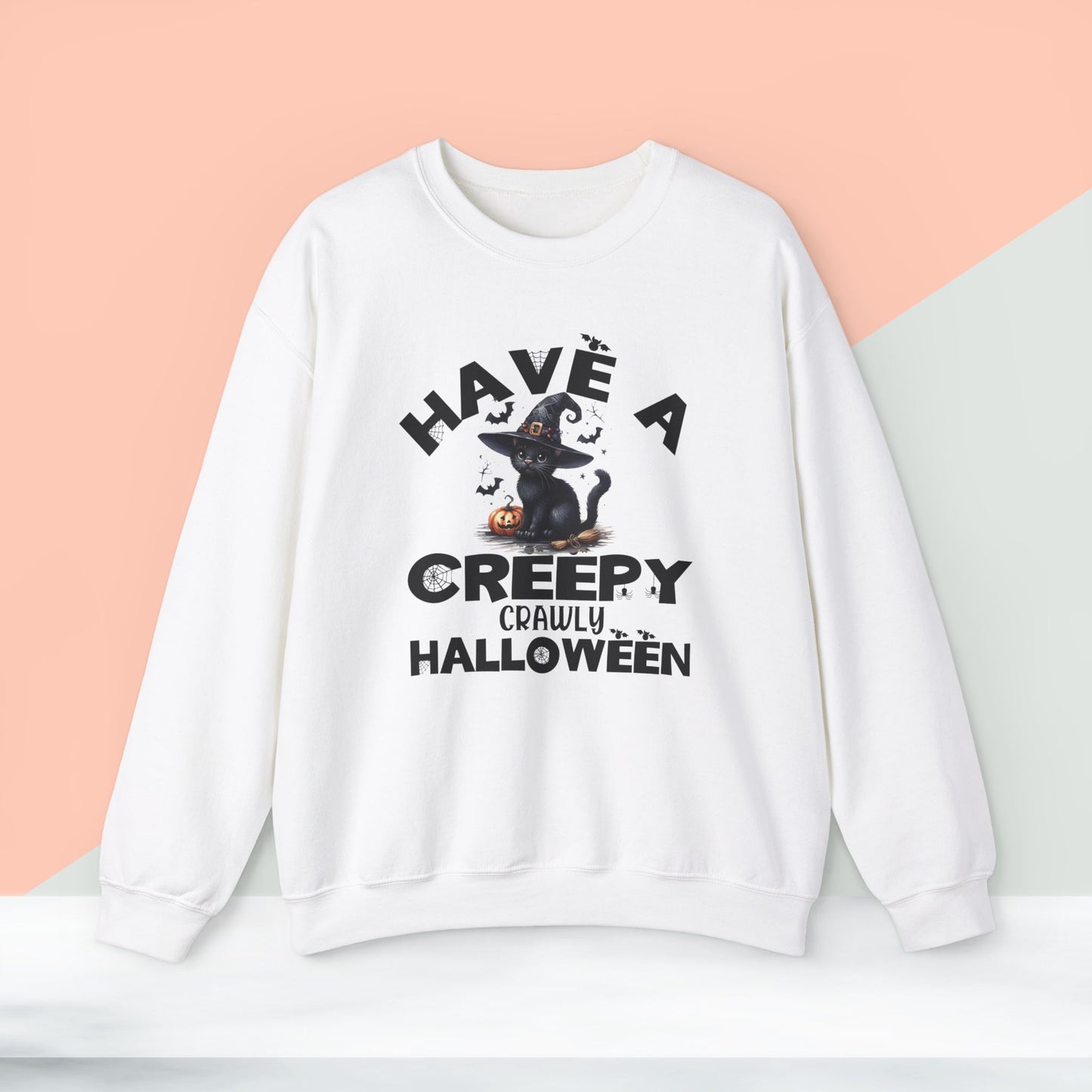 Have A Creepy Crawly Halloween Sweatshirt, Happy Halloween Sweatshirt - Unisex Heavy Blend Crewneck, Halloween Sweatshirt, Cute Spooky Ghost sweatshirt.
