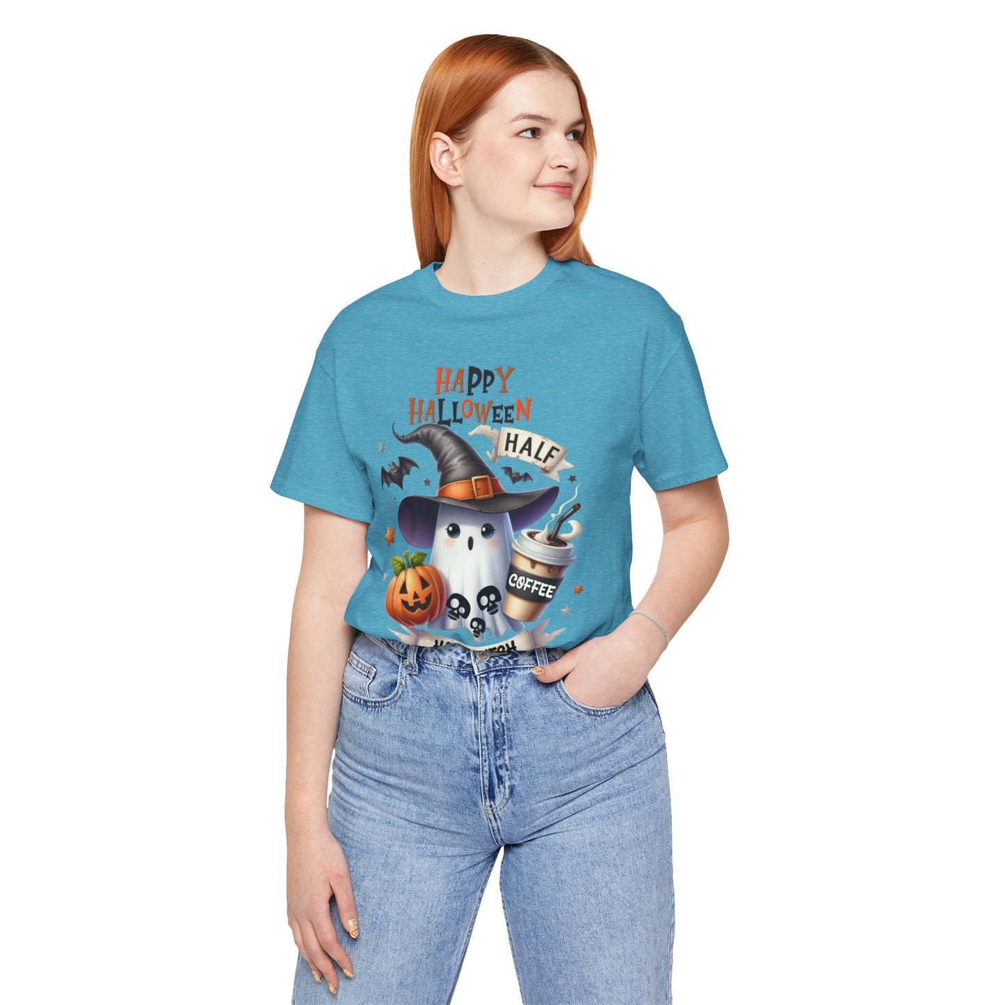 Half Coffee Half Witch T-shirt, Happy Halloween T-shirt, Trick Or Treat T-shirt, Halloween T-shirt, Cool Halloween T-shirt, Spooky T-shirt,