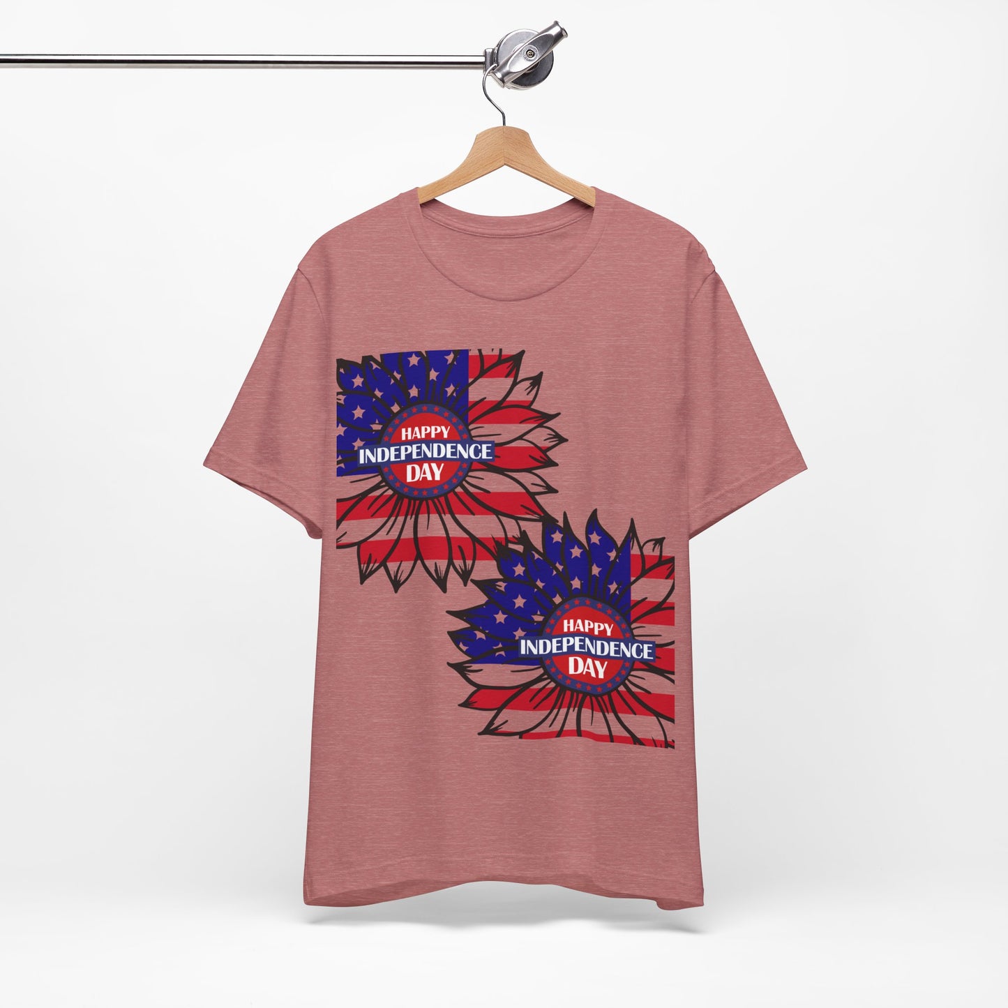 4th of July T-Shirt, Happy Independence Day Sunflower T-Shirt, Fourth of July unisex jersey short sleeve.