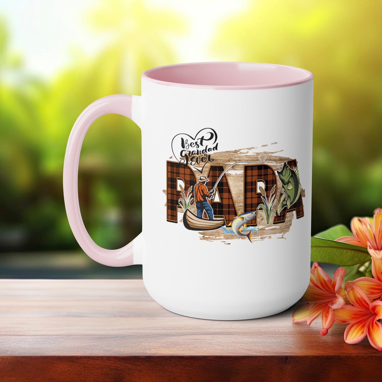 Happy father's dayTow-Tone Coffee Mug.15oz, Gift for Papa, Coffee Mug For Papa.