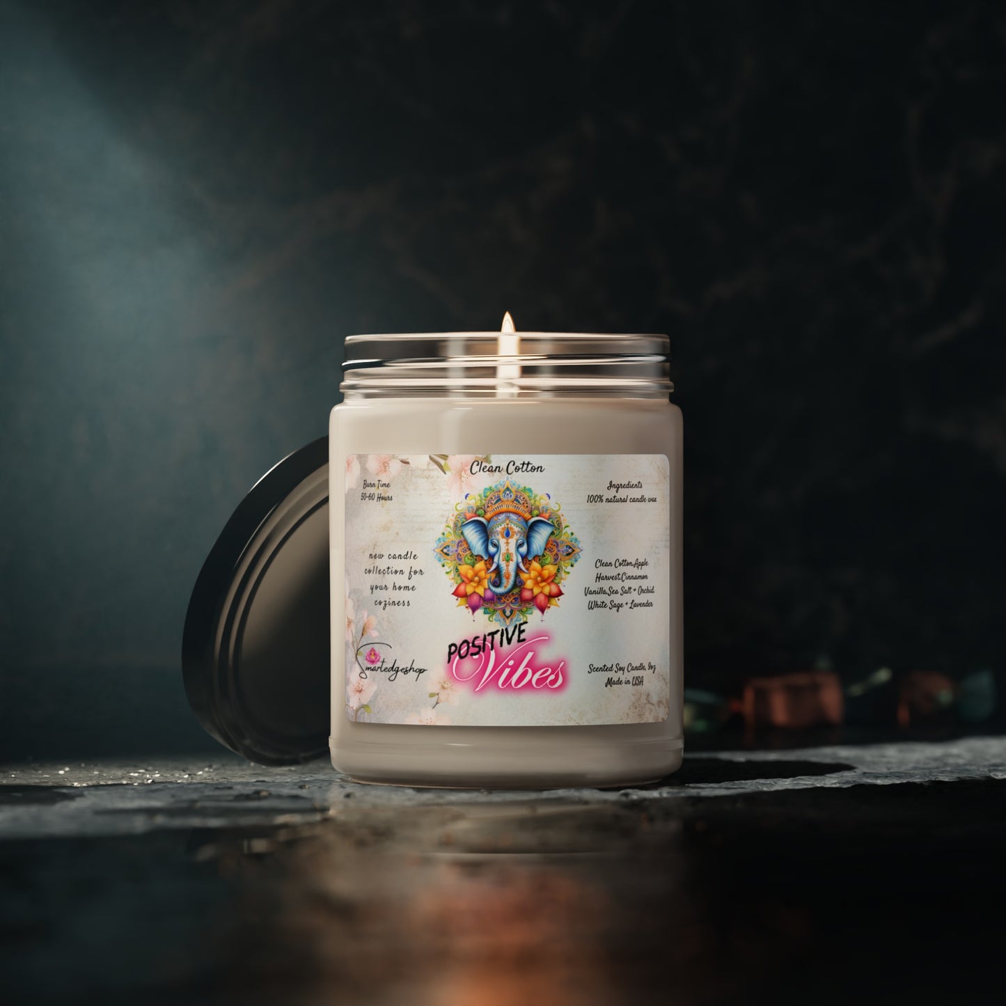 Positive Vibes Yoga Scented Soy Candle, 9oz,Yoga , CuteCandle, Mindful Gift, Yoga lovers candle, Yoga Instructor Gift, Gift For Yoga lovers, Gift For Yogi.