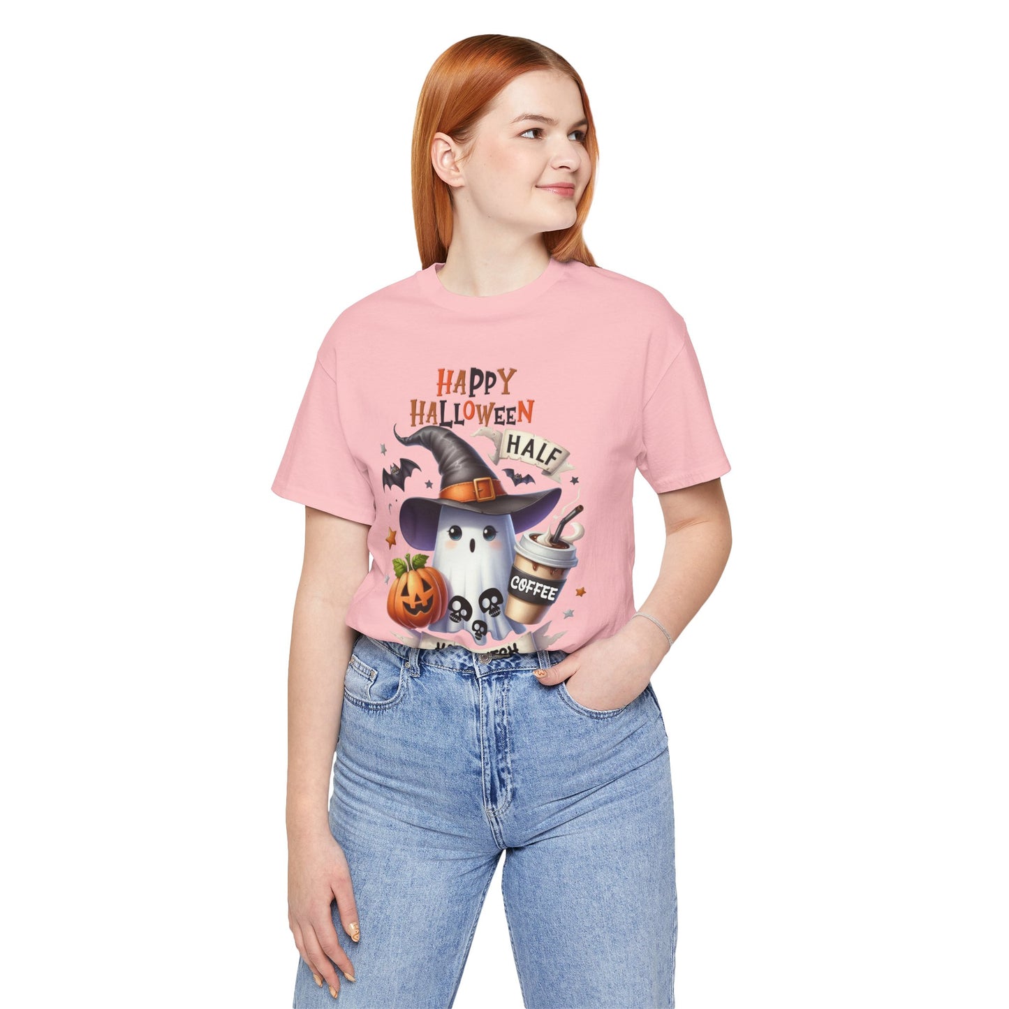 Half Coffee Half Witch T-shirt, Happy Halloween T-shirt, Trick Or Treat T-shirt, Halloween T-shirt, Cool Halloween T-shirt, Spooky T-shirt,