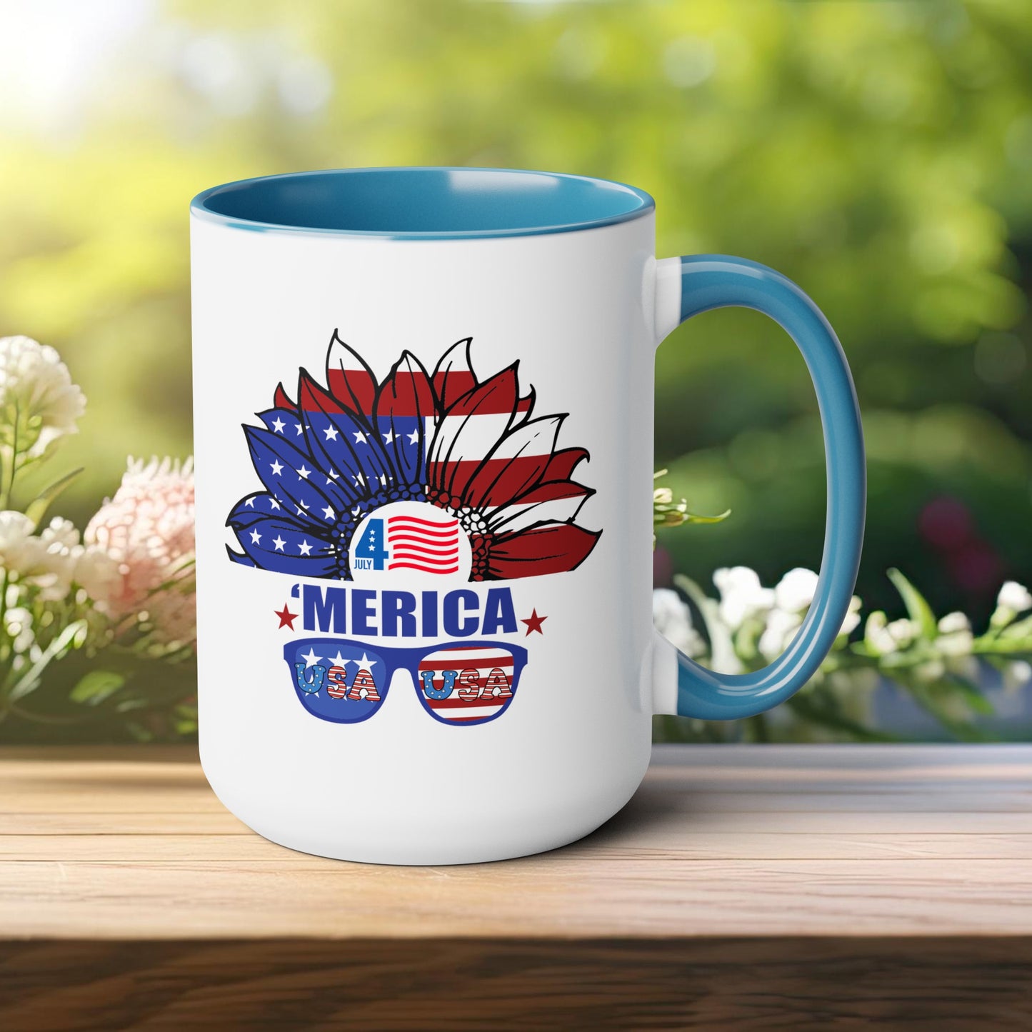 Happy 4th Of July Two -Tone Coffee Mug.15oz.