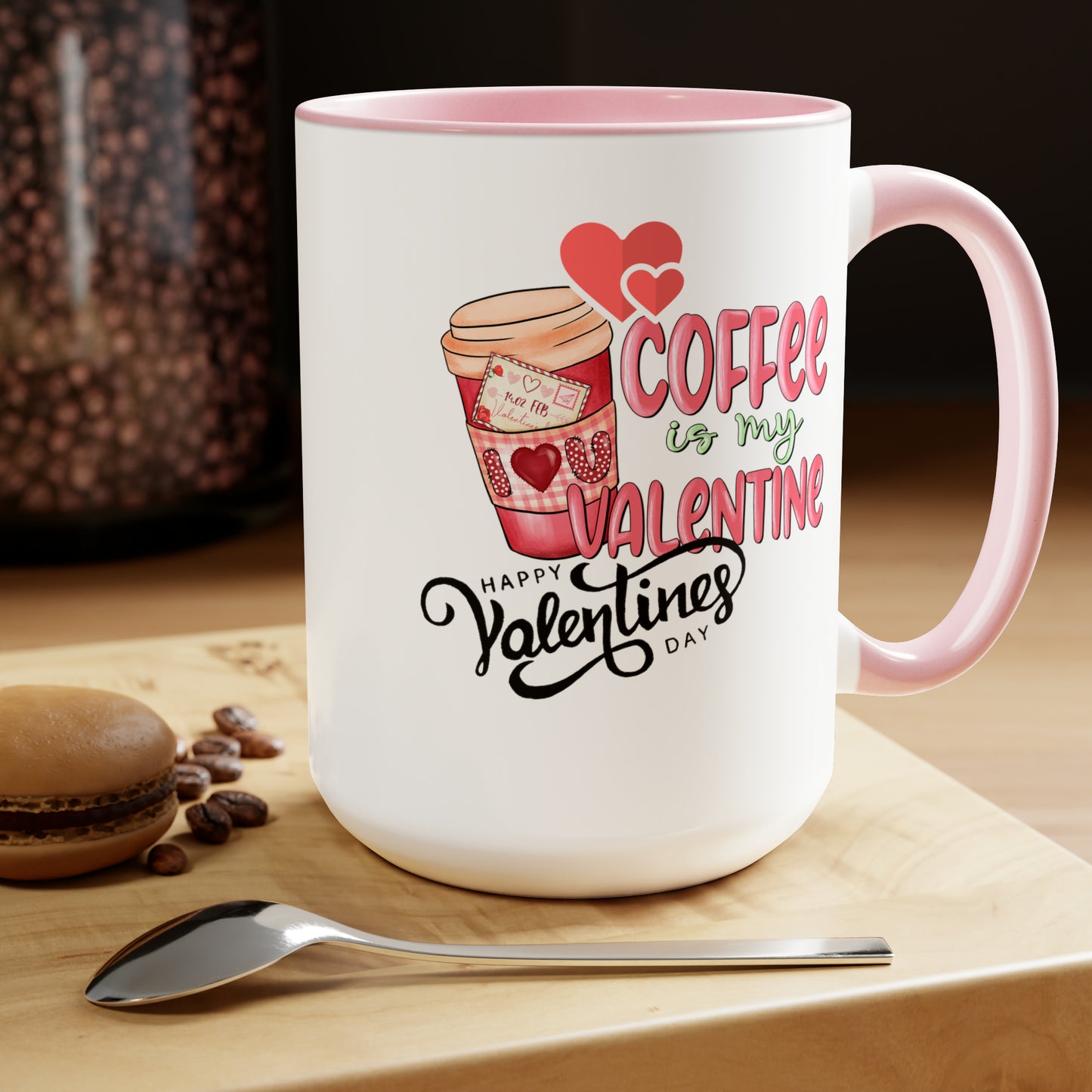 Happy valentines day Two-Tone Coffee Mugs, 15oz