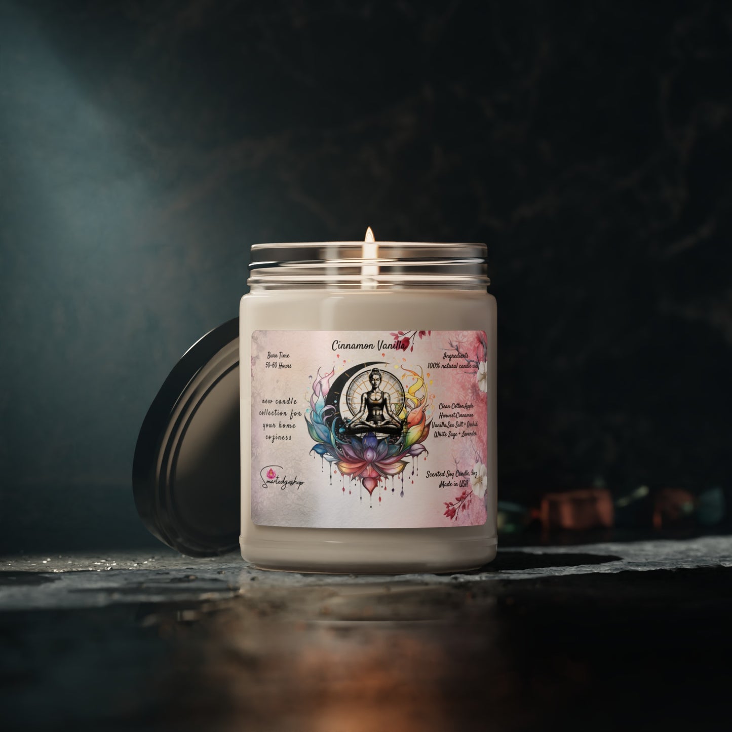 Yoga Scented Soy Candle, 9oz,Yoga , CuteCandle, Mindful Gift, Yoga lovers candle, Yoga Instructor Gift, Gift For Yoga lovers, Gift For Yogi.