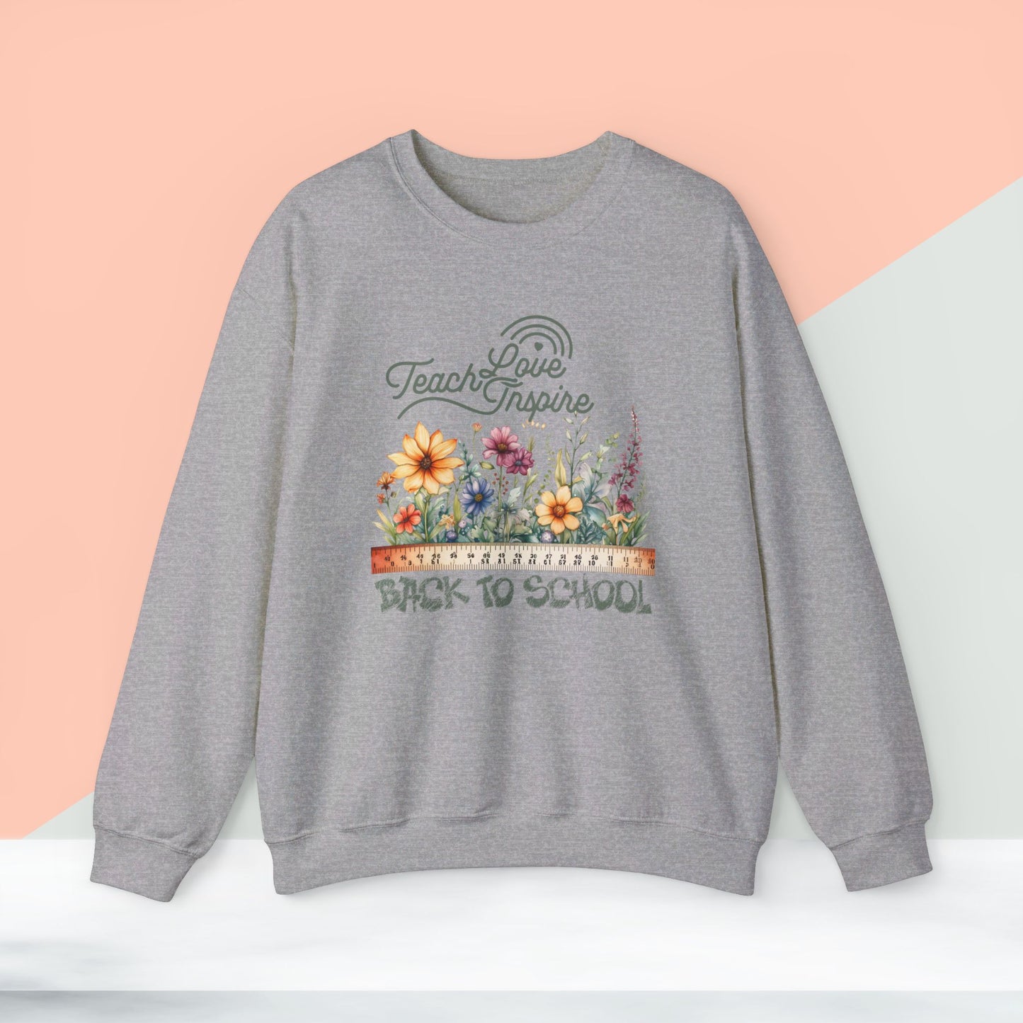 Back To school unisex heavy blend crewneck sweatshirt, We Love Teachers Sweatshirt,Teacher Back To school Sweatshirt. First Day Vibes Sweatshirt.