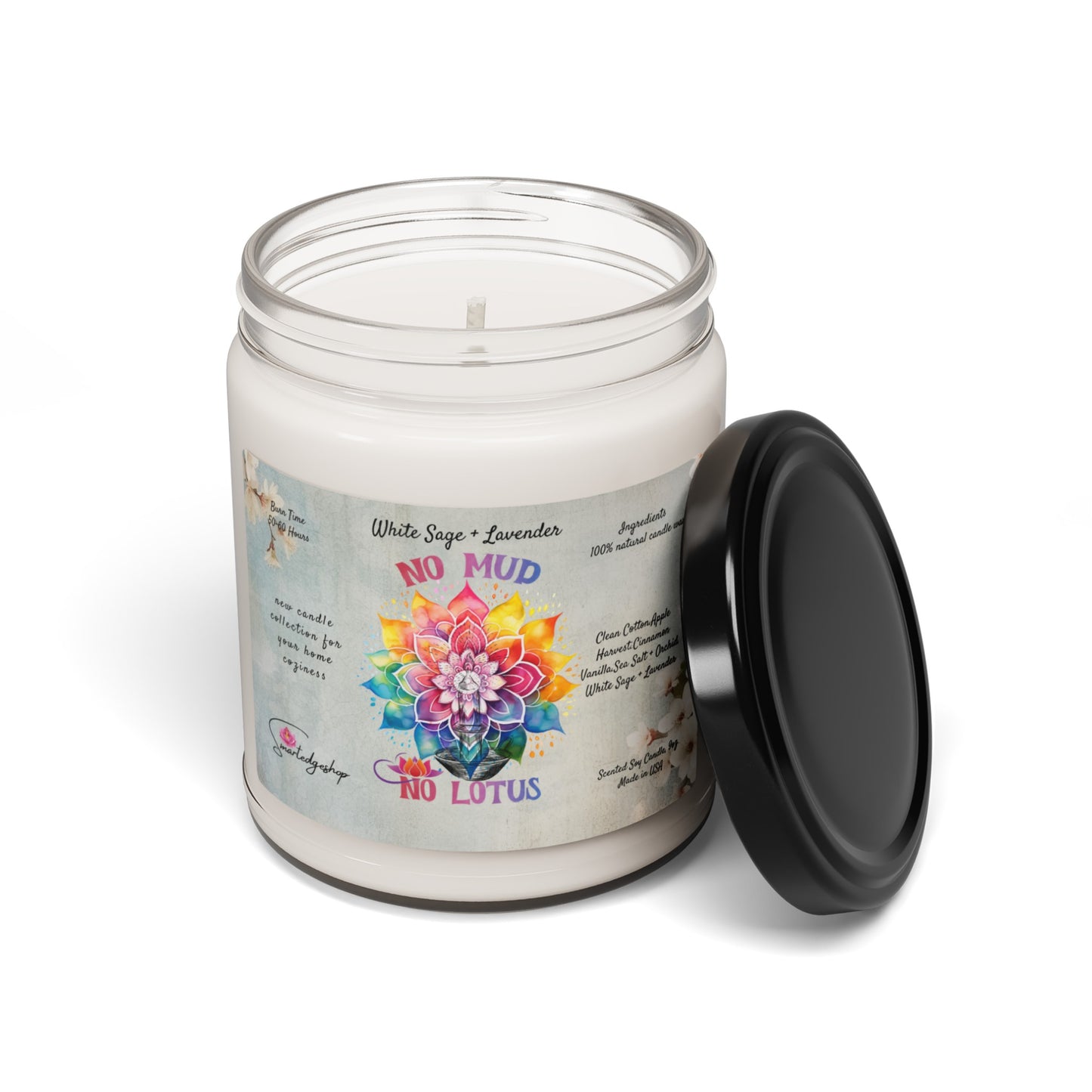 No Mud No Lotus Yoga Scented Soy Candle, 9oz,Yoga , CuteCandle, Mindful Gift, Yoga lovers candle, Yoga Instructor Gift, Gift For Yoga lovers, Gift For Yogi.