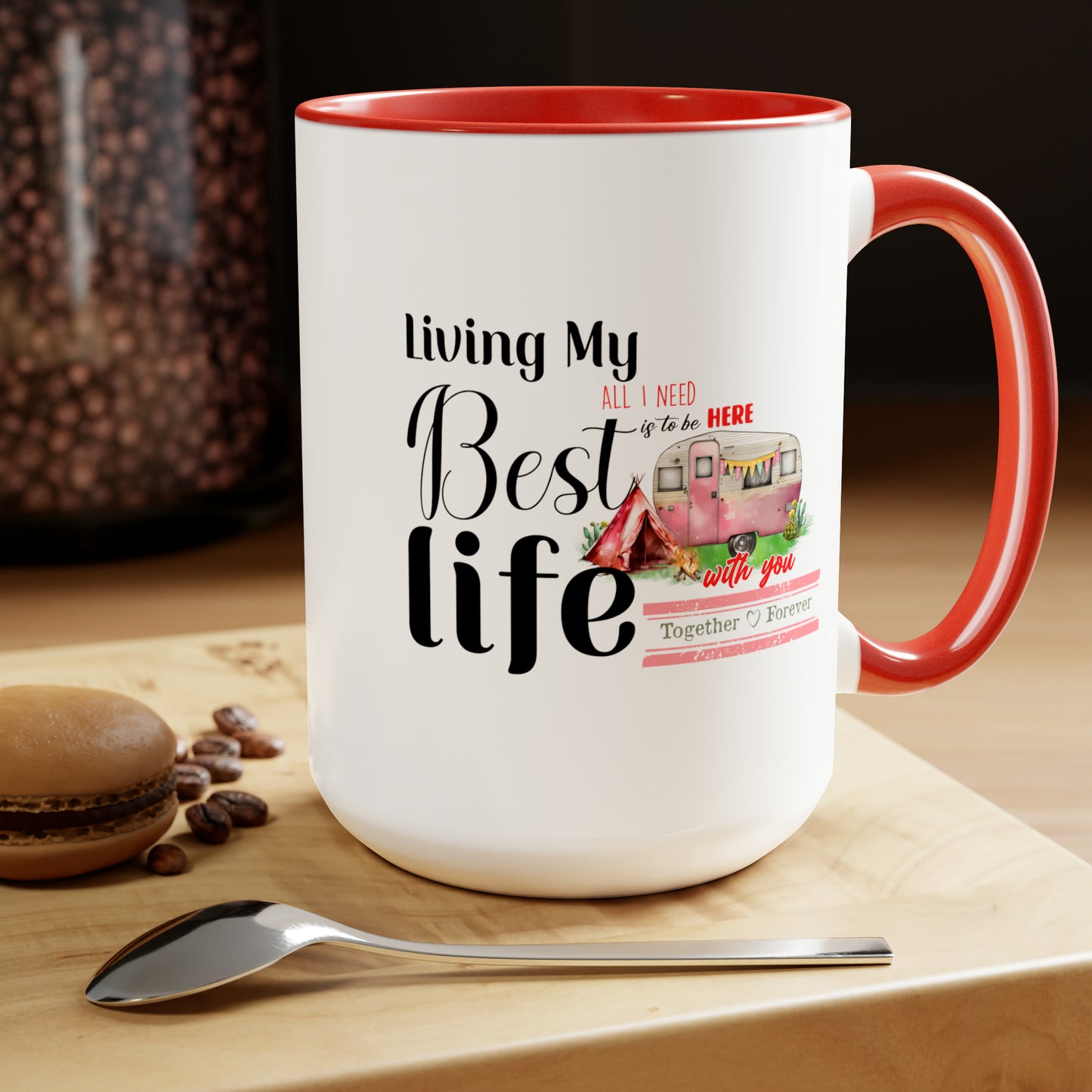 Happy valentines day Two-Tone Coffee Mugs, 15oz
