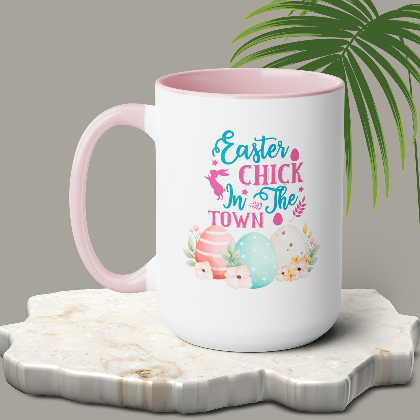Happy Easter Two-Tone Coffee Mugs, 15oz