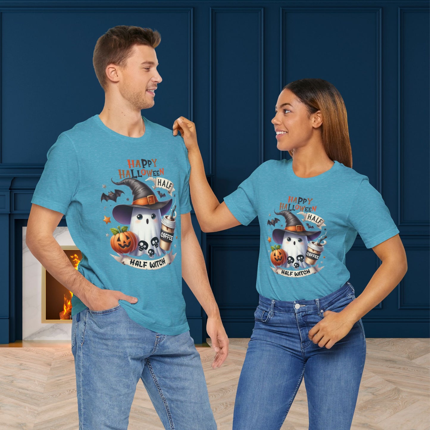 Half Coffee Half Witch T-shirt, Happy Halloween T-shirt, Trick Or Treat T-shirt, Halloween T-shirt, Cool Halloween T-shirt, Spooky T-shirt,