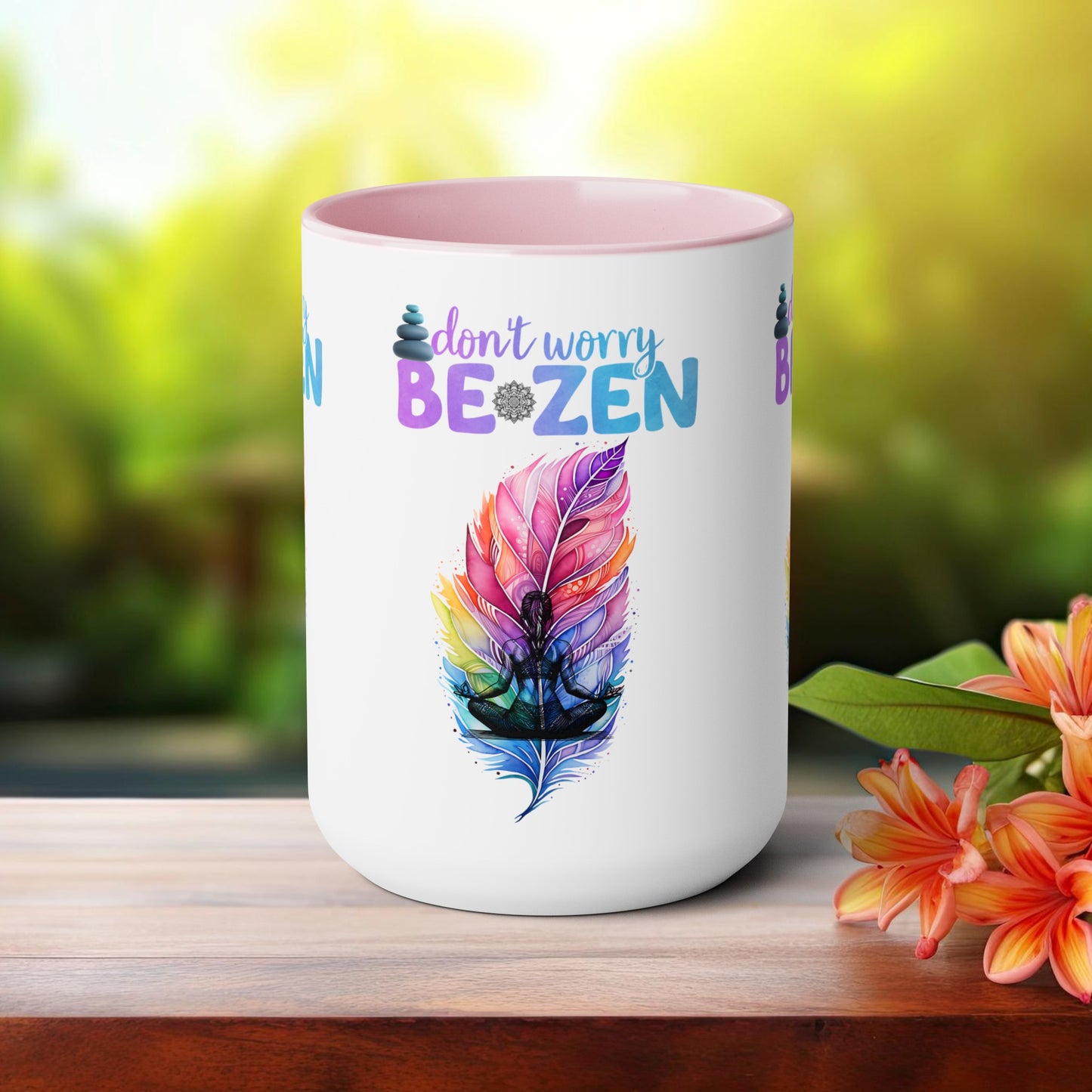 Don't worry Be Zen Yoga Coffee Mug, Cute Yoga Coffee Mug, Yoga lovers Coffee Mug, Yoga Instructor Gift, Gift For Yoga lover, Gift For Yogi.