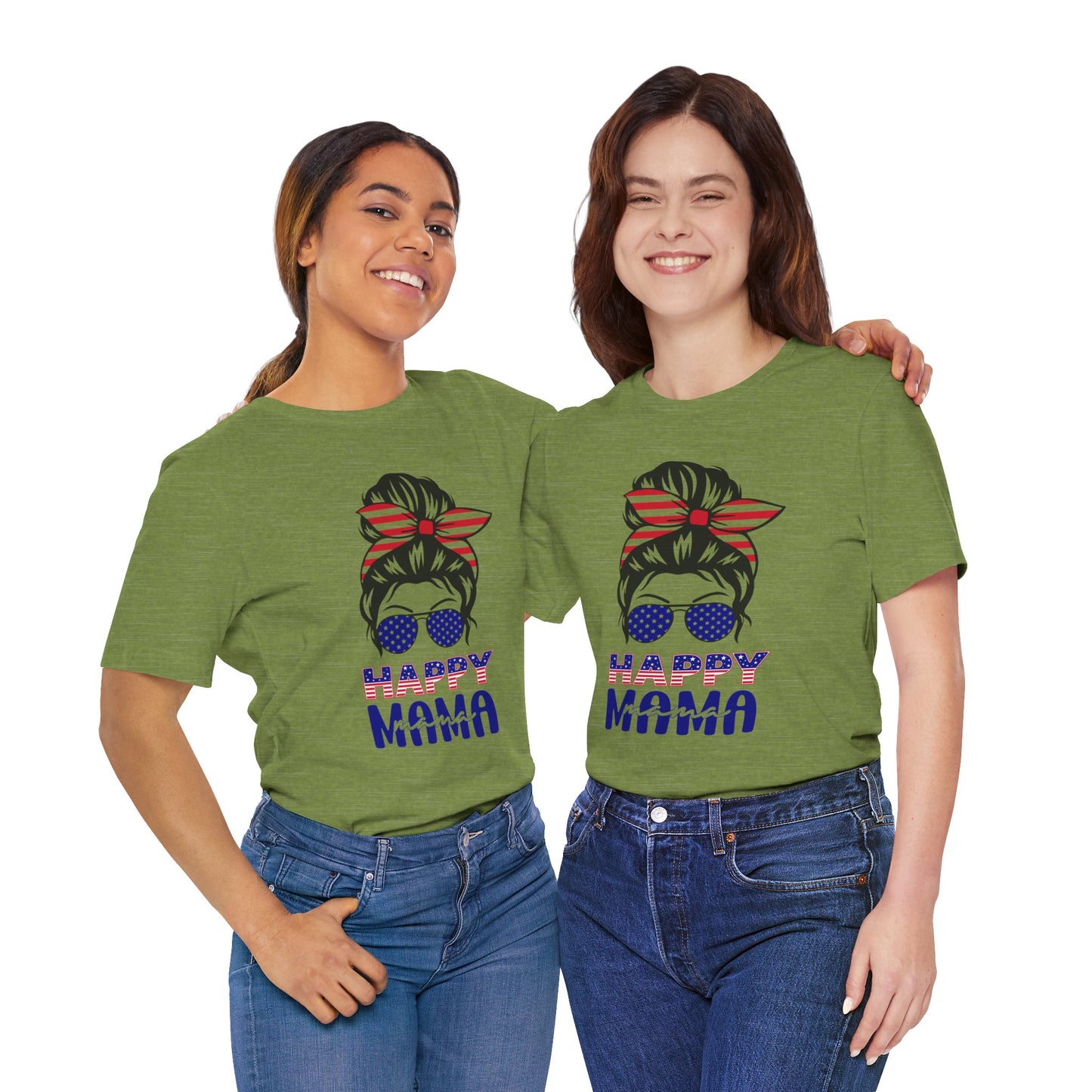 4th of July T-Shirt, Happy Mama T-Shirt, Fourth of July unisex jersey short sleeve.