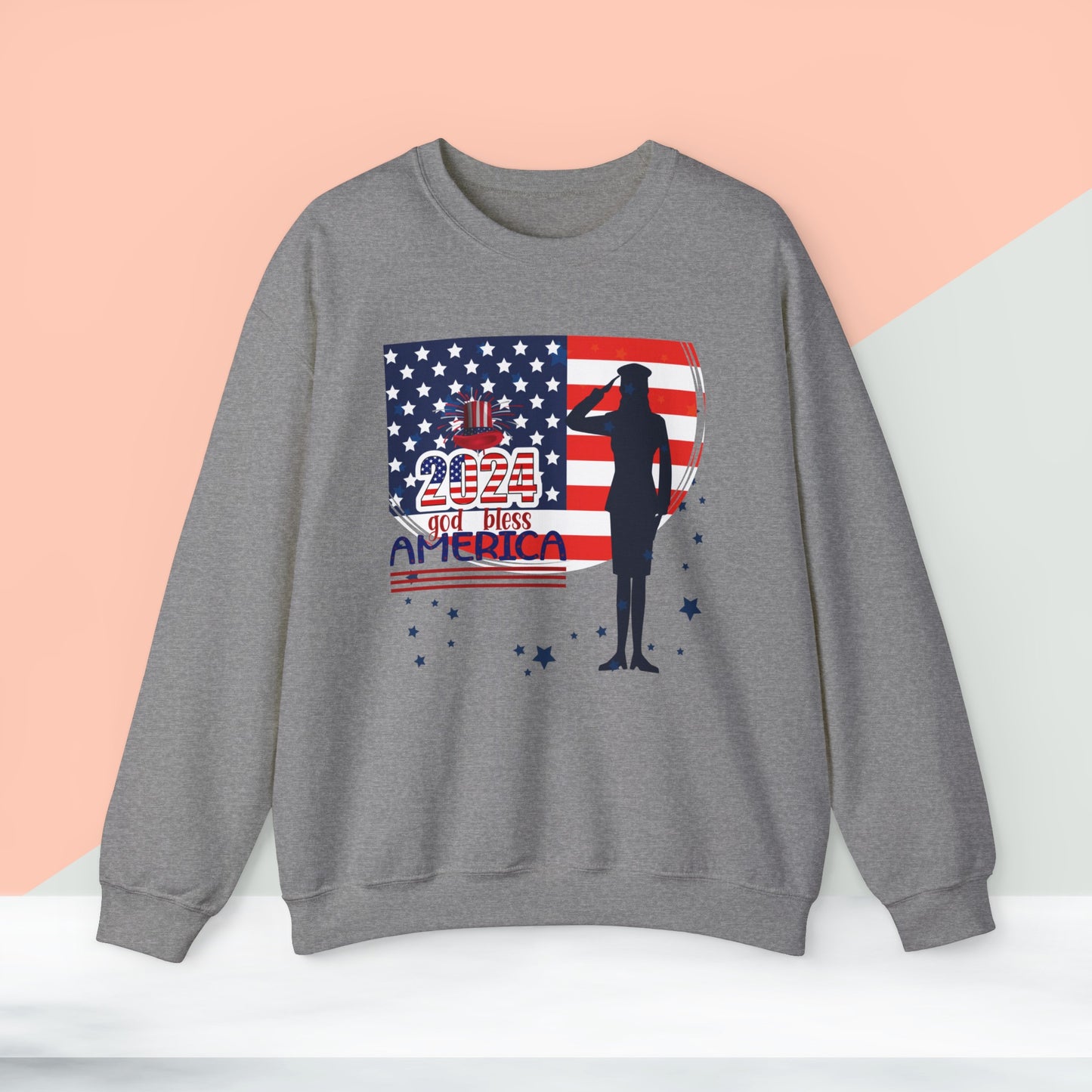 Happy 4th Of July Sweatshirt, God Bless America Sweatshirt, Fourth of July unisex heavy blend crewneck sweatshirt.