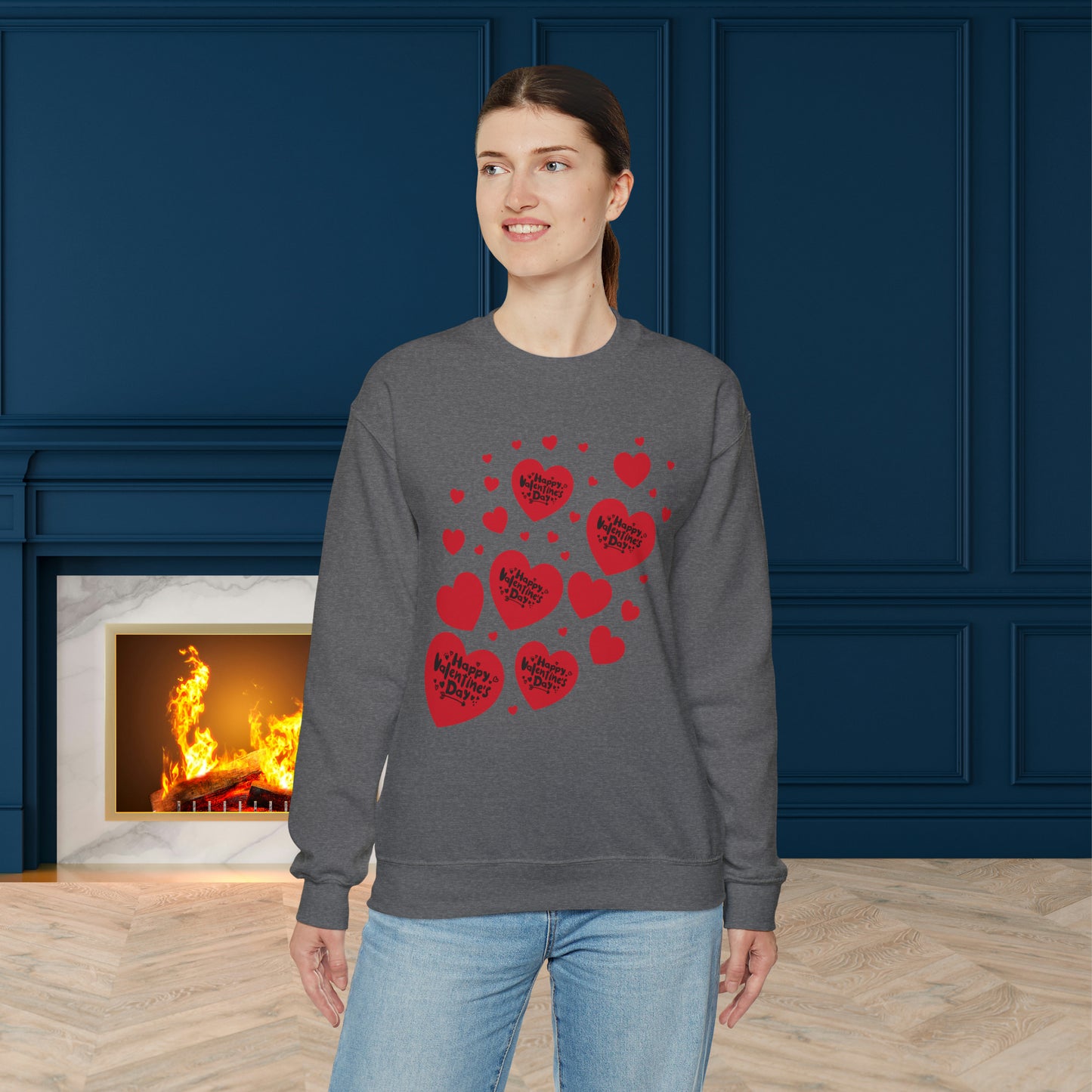 Happy valentines day Unisex Heavy Blend™ Crewneck Sweatshirt