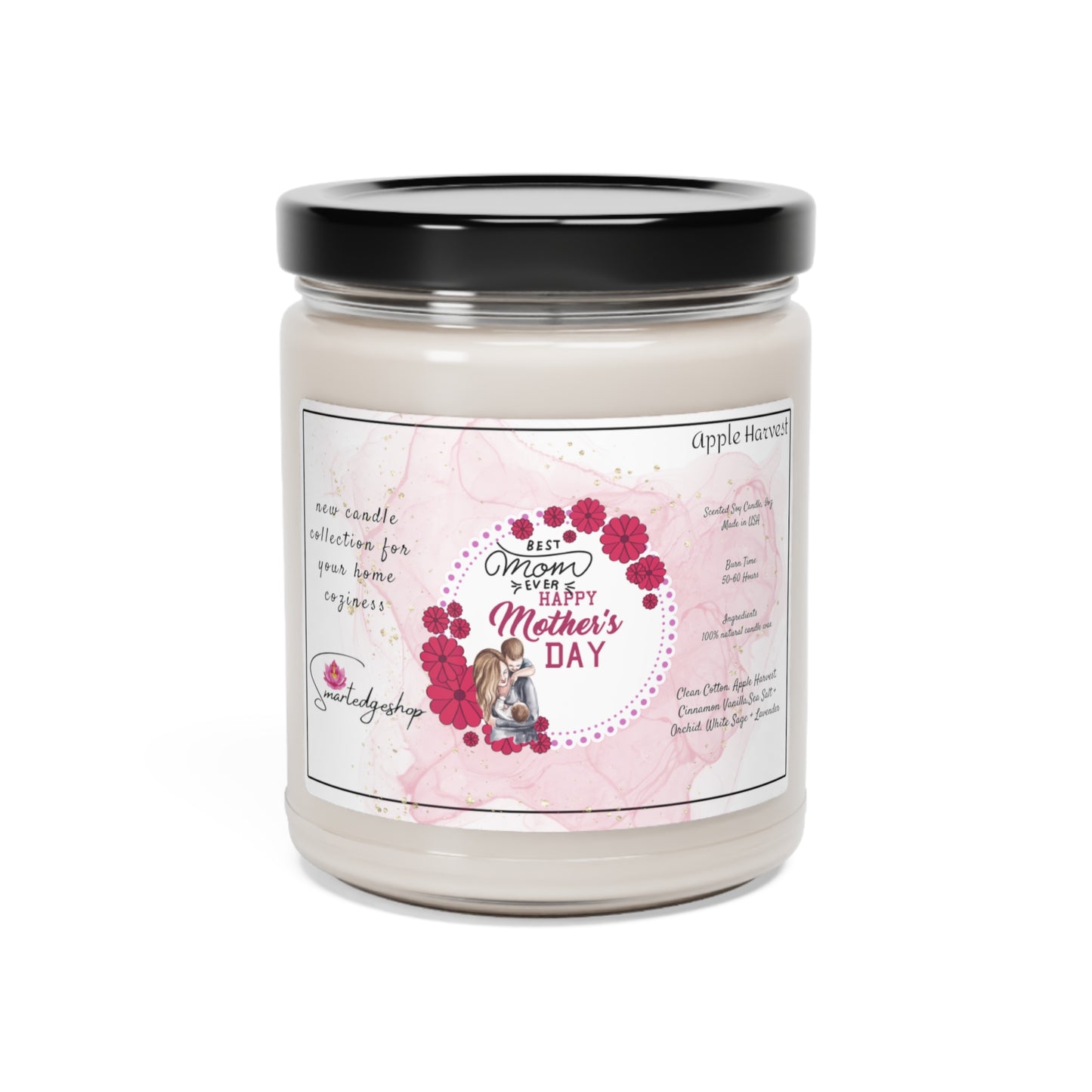 Happy Mother's Day Scented Soy Candle, 9oz, Gift for mom.