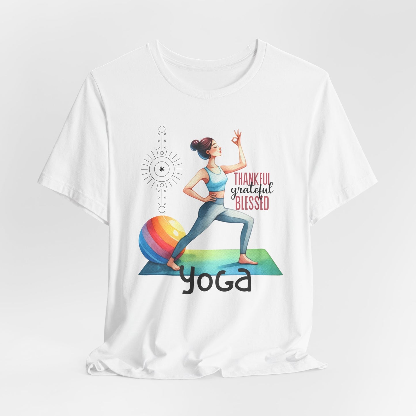Thankful Grateful Blessed Yoga Design T-Shirt, Cute Yoga workout Shirt, Yoga lovers T-shirt, Yoga Instructor Gift, Gym shirt, Gift For Yoga lover, Gift For Yogi.