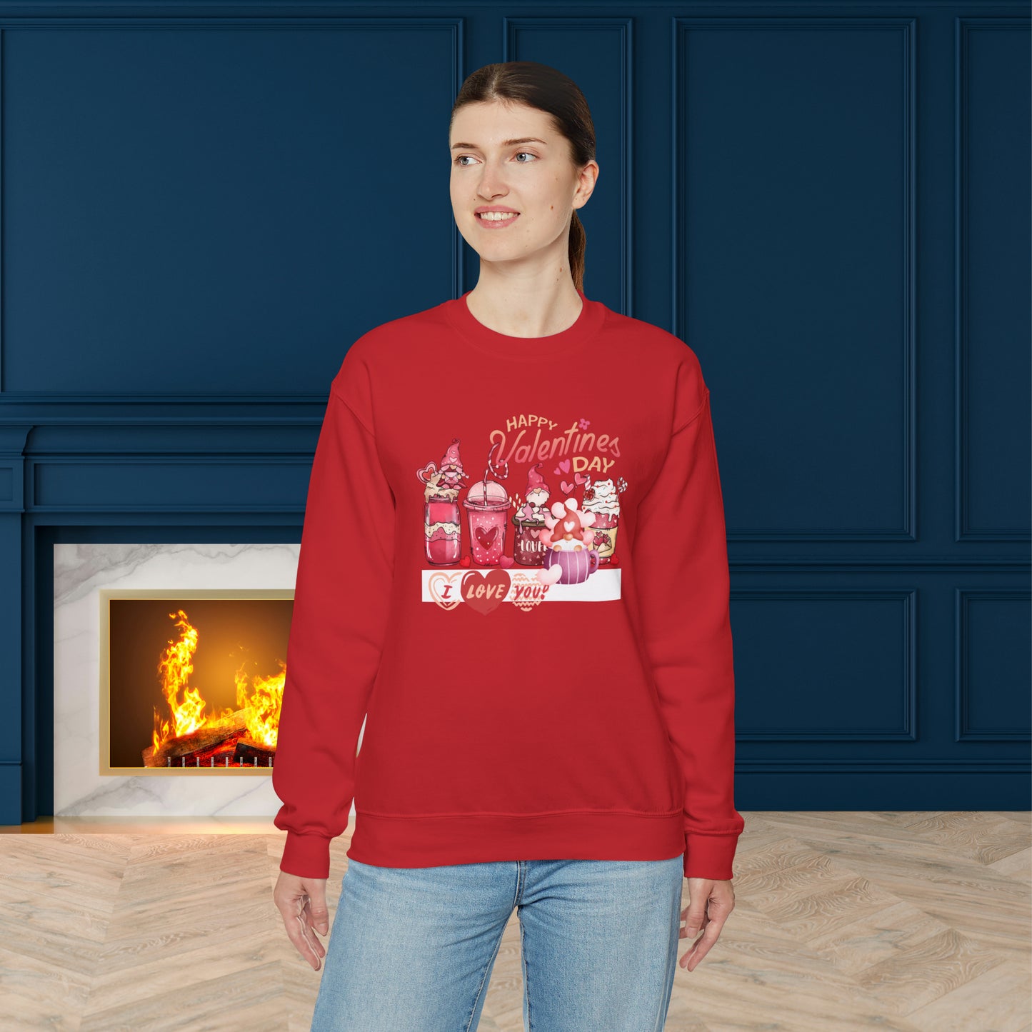 Happy valentines day Unisex Heavy Blend™ Crewneck Sweatshirt