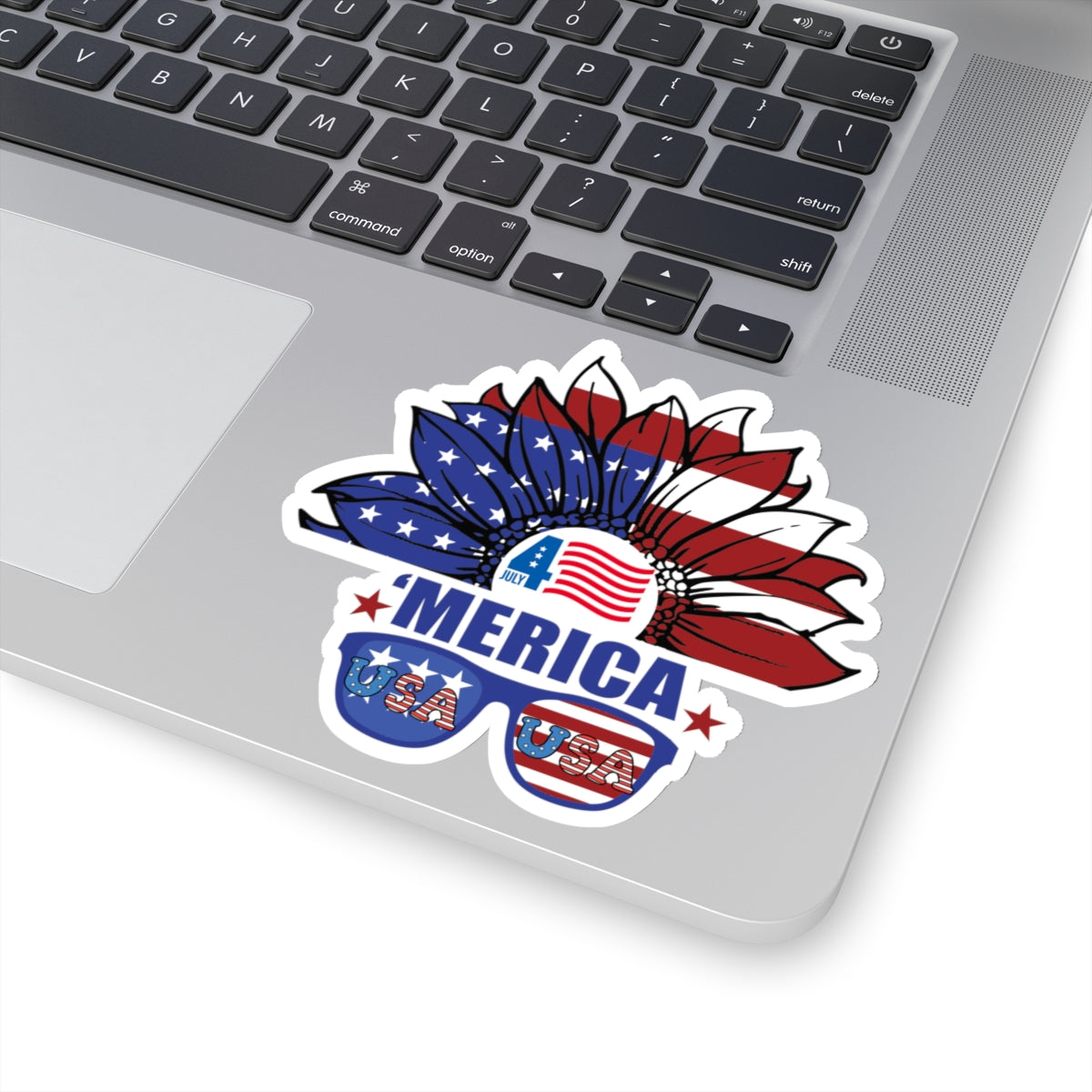 Happy 4th Of July Kiss-Cut Stickers, America, Flag, Peace Love America. Proud To Be An American, Red White Blue stickers.