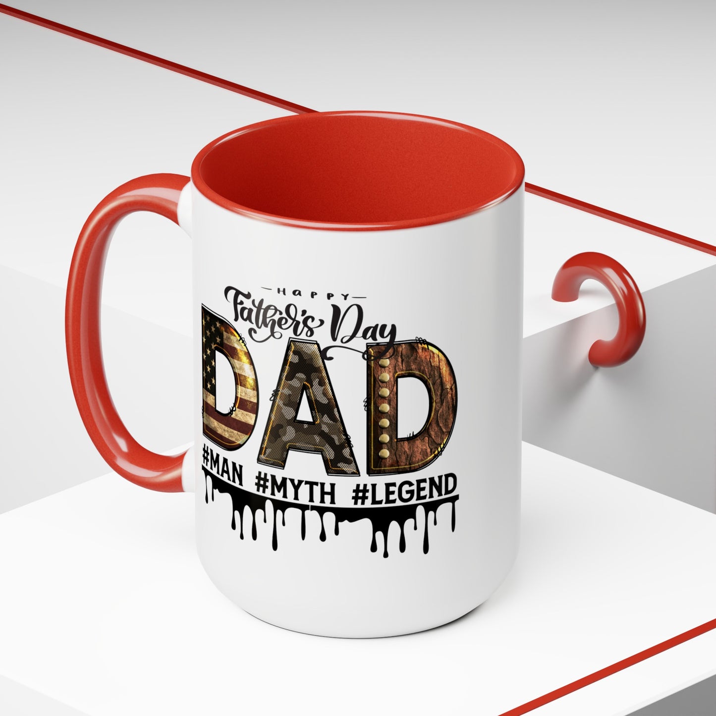 Happy father's dayTow-Tone Coffee Mug.15oz, Gift for Dad, Daddy's Coffee Mug