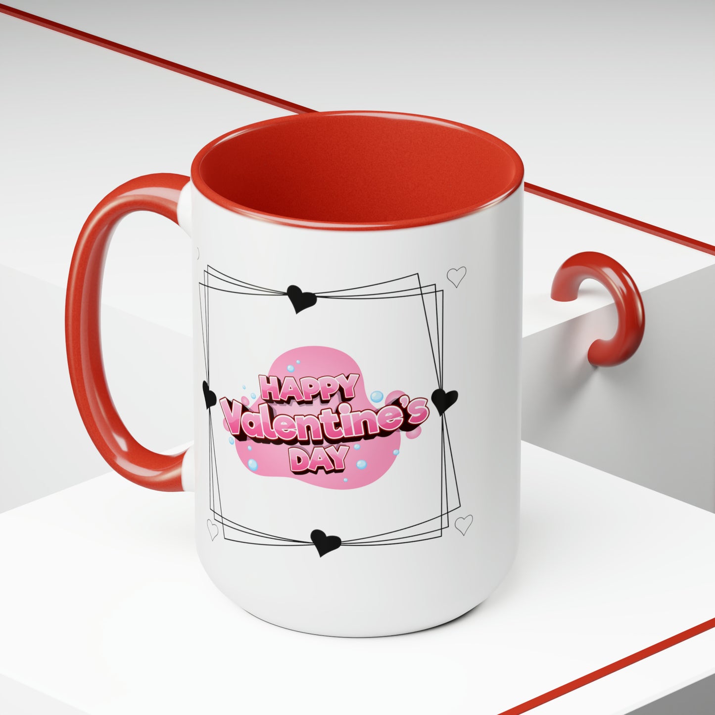 Happy valentines day Two-Tone Coffee Mugs, 15oz
