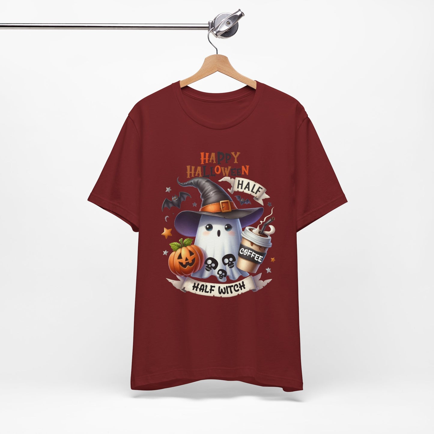 Half Coffee Half Witch T-shirt, Happy Halloween T-shirt, Trick Or Treat T-shirt, Halloween T-shirt, Cool Halloween T-shirt, Spooky T-shirt,