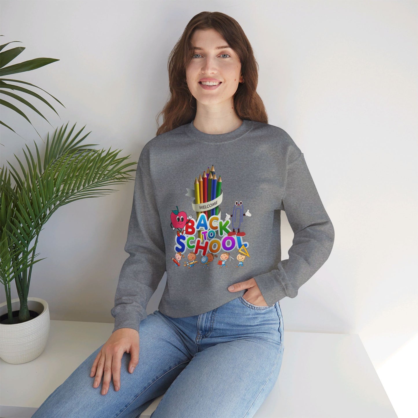 Back To school unisex heavy blend crewneck sweatshirt, We Love Teachers Sweatshirt,Teacher Back To school Sweatshirt. First Day Vibes Sweatshirt.
