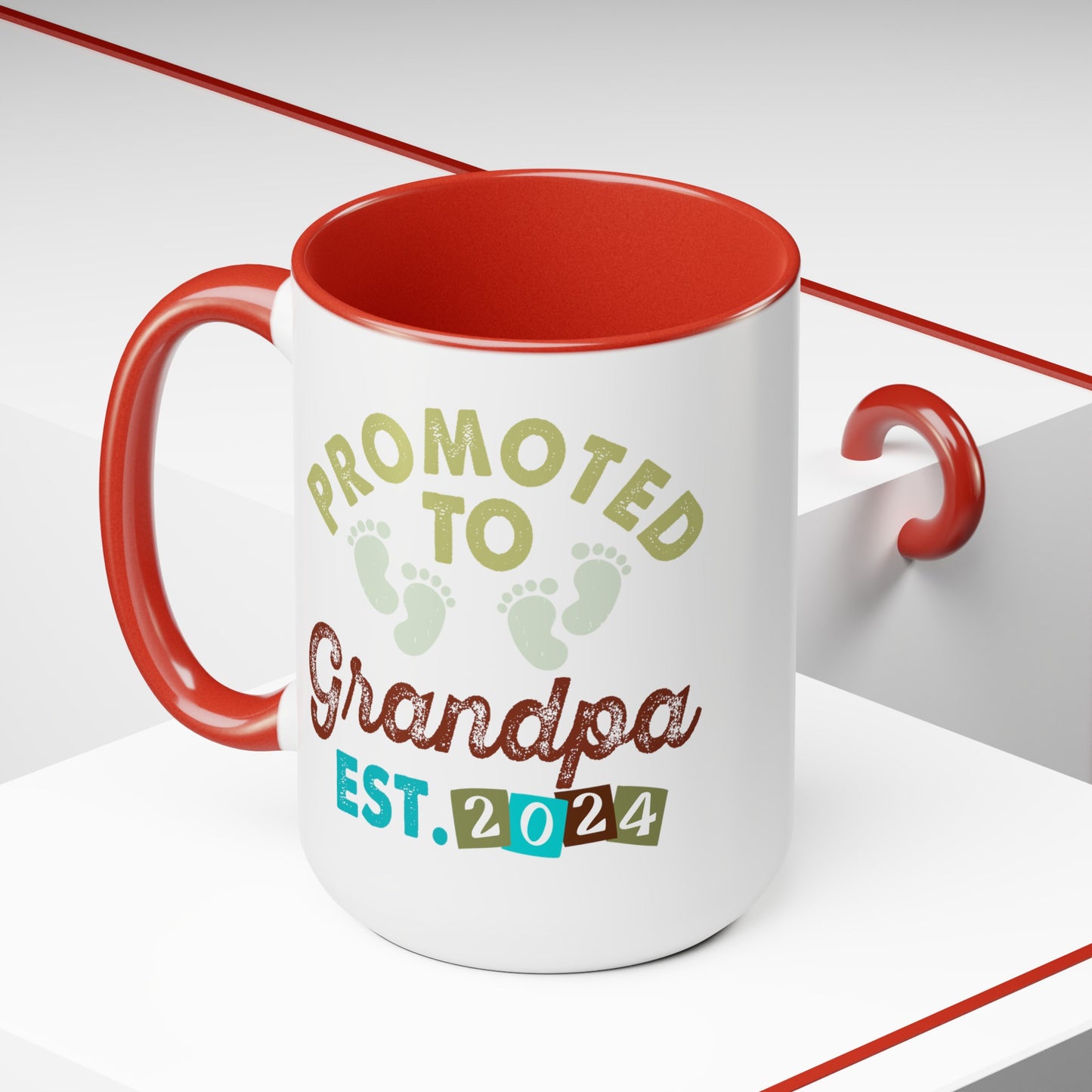 Happy father's dayTow-Tone Coffee Mug.15oz, Gift for Papa, Coffee Mug For Papa.