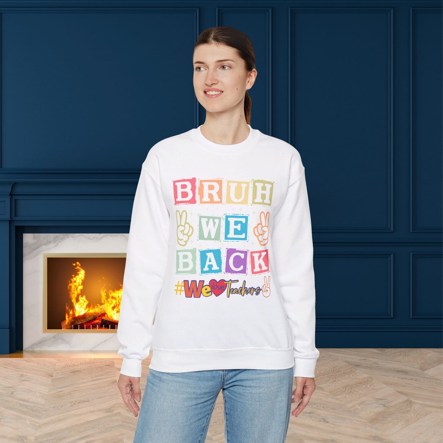 Back To school unisex heavy blend crewneck sweatshirt, We Love Teachers Sweatshirt,Teacher Back To school Sweatshirt. First Day Vibes Sweatshirt.