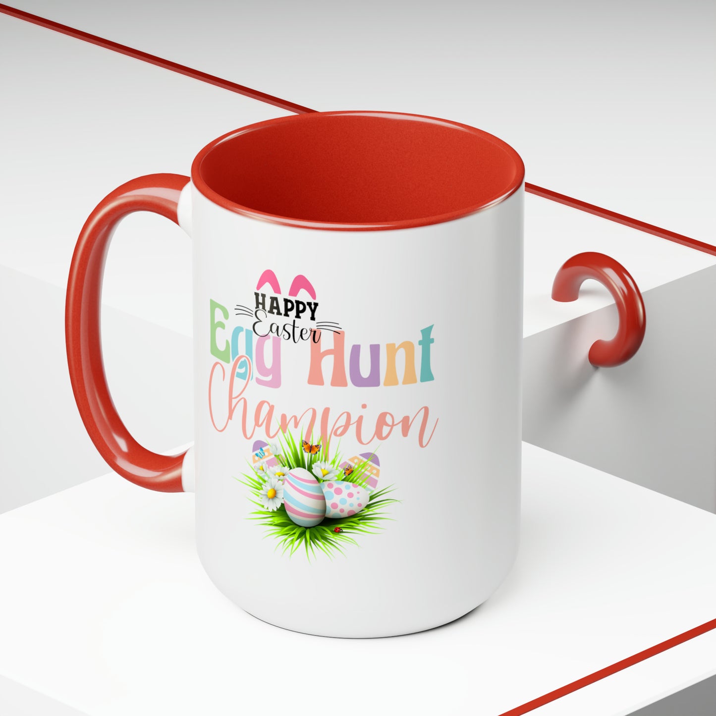 Easter Egg HuntTwo-Tone Coffee Mugs, 15oz