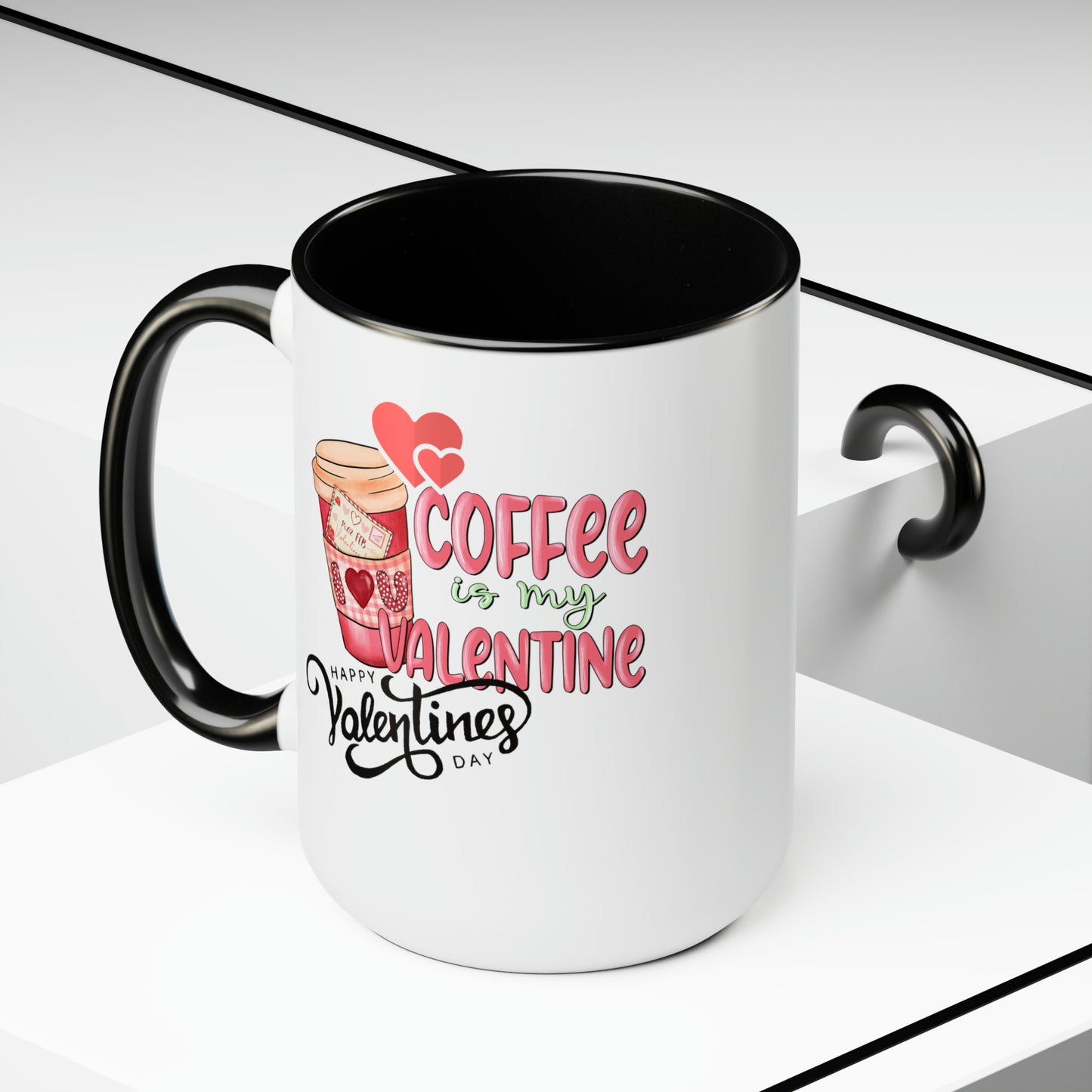 Happy valentines day Two-Tone Coffee Mugs, 15oz