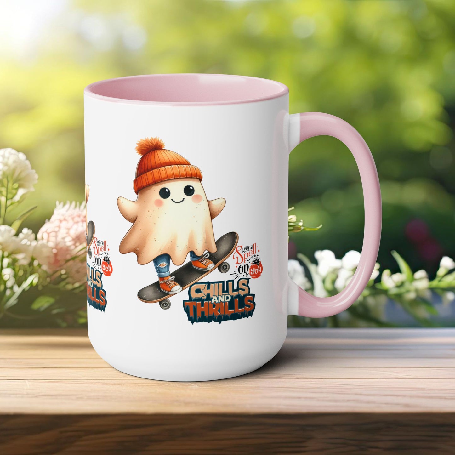 Chills & Thrills Halloween Coffee Mug, Let's Go Halloween Coffee Mug, Trick or Treat Halloween Coffee Mug, Cute Skeleton Coffee Mug, Spooky Season Halloween Coffee Mug.